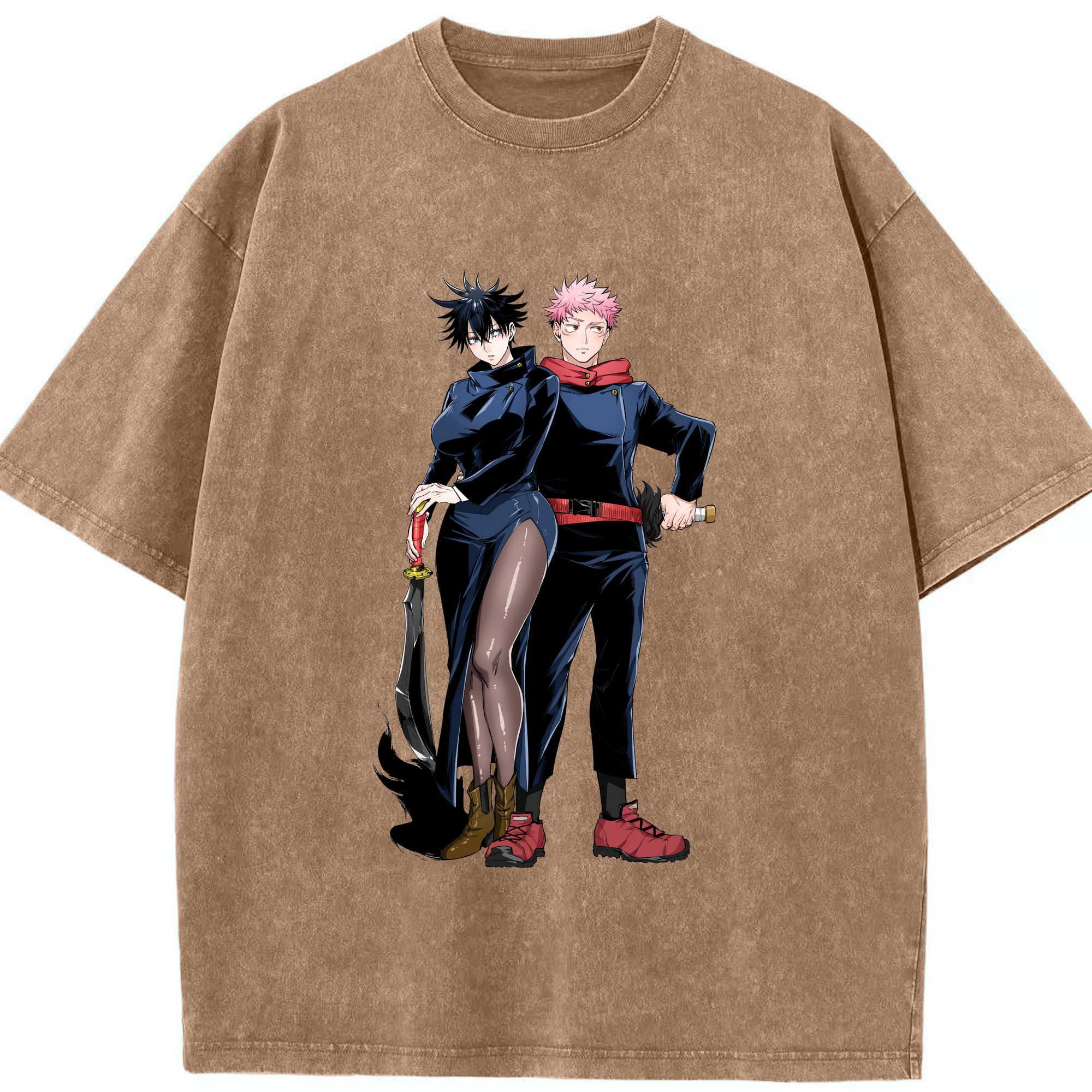 （画像用） 呪術廻戦 Jujutsu Kaisen 綿100% ヴィンテージ風 半袖Tシャツ（フロントプリント）
