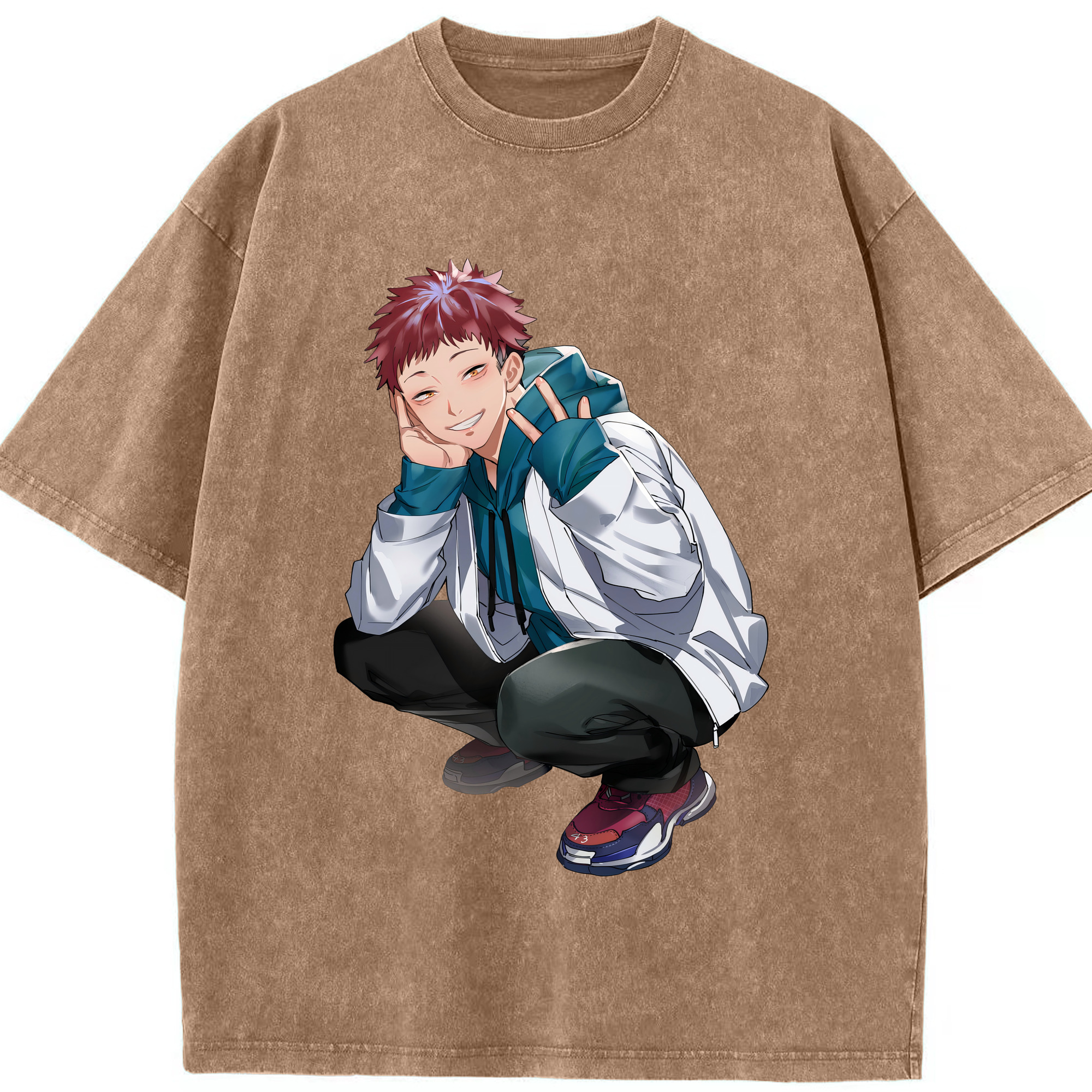 （画像用） 呪術廻戦 Jujutsu Kaisen 綿100% ヴィンテージ風 半袖Tシャツ（フロントプリント）