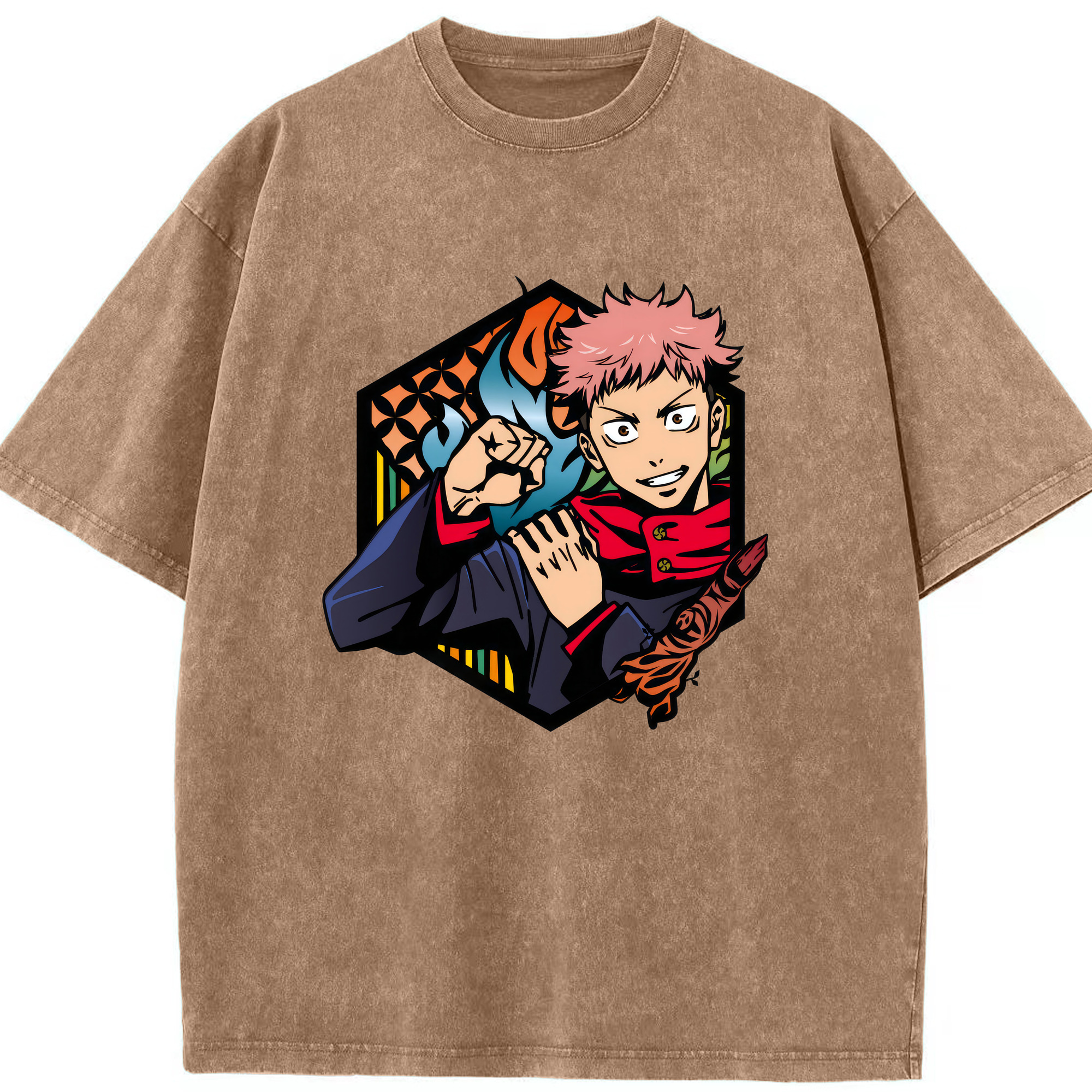 （画像用） 呪術廻戦 Jujutsu Kaisen 綿100% ヴィンテージ風 半袖Tシャツ（フロントプリント）