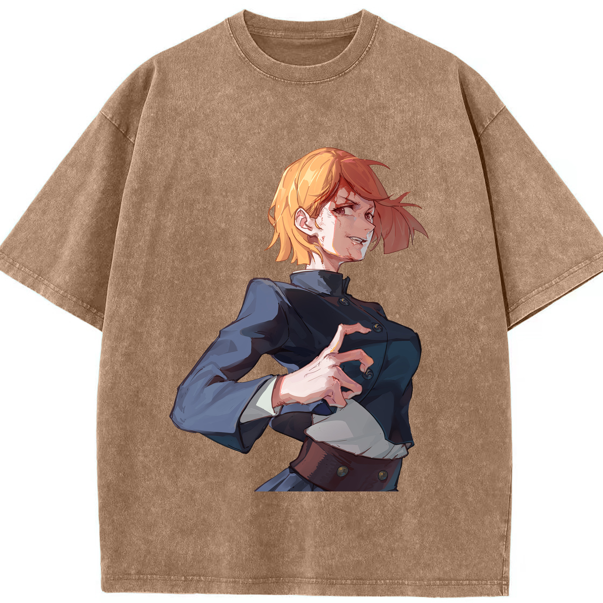 （画像用） 呪術廻戦 Jujutsu Kaisen 綿100% ヴィンテージ風 半袖Tシャツ（フロントプリント）