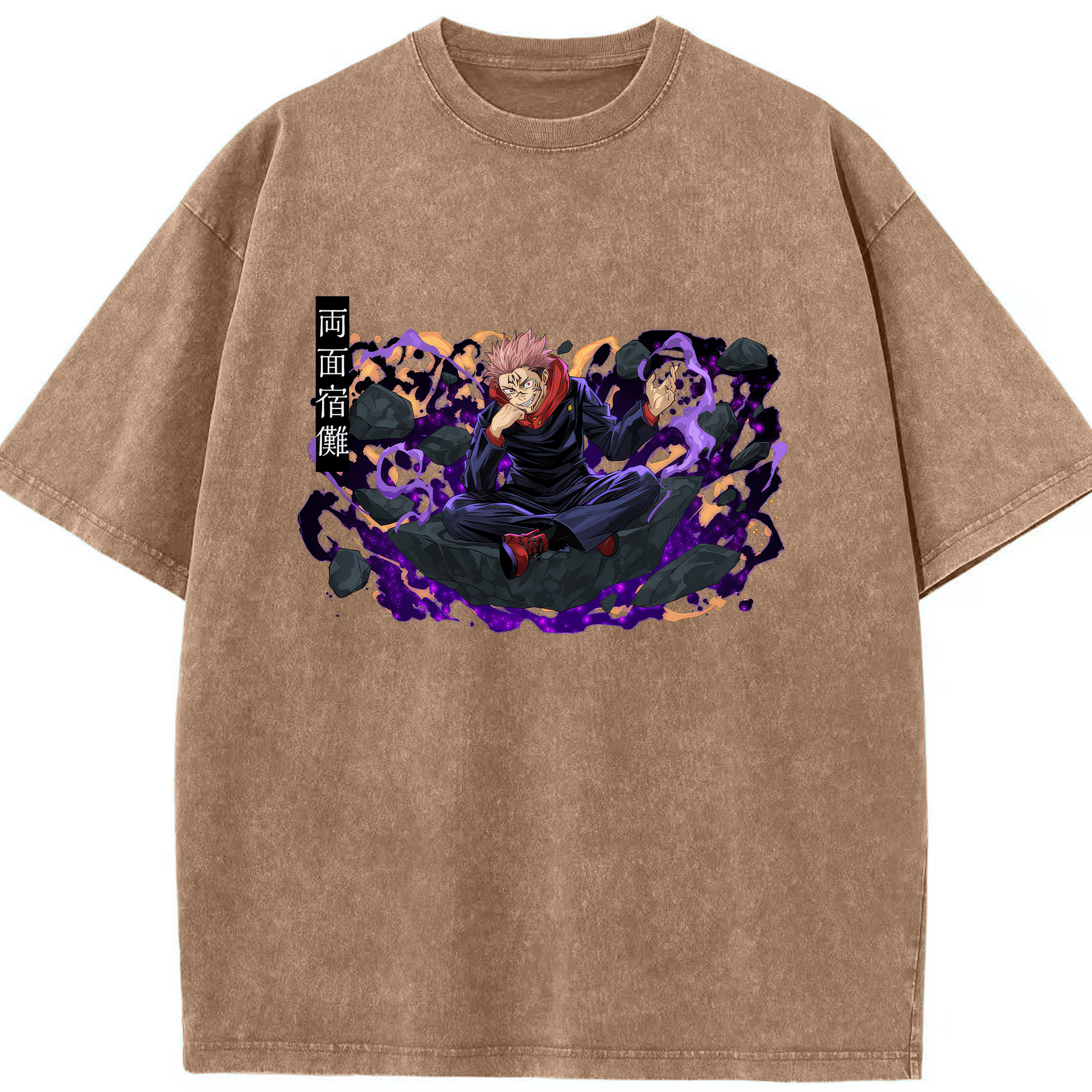 （画像用） 呪術廻戦 Jujutsu Kaisen 綿100% ヴィンテージ風 半袖Tシャツ（フロントプリント）