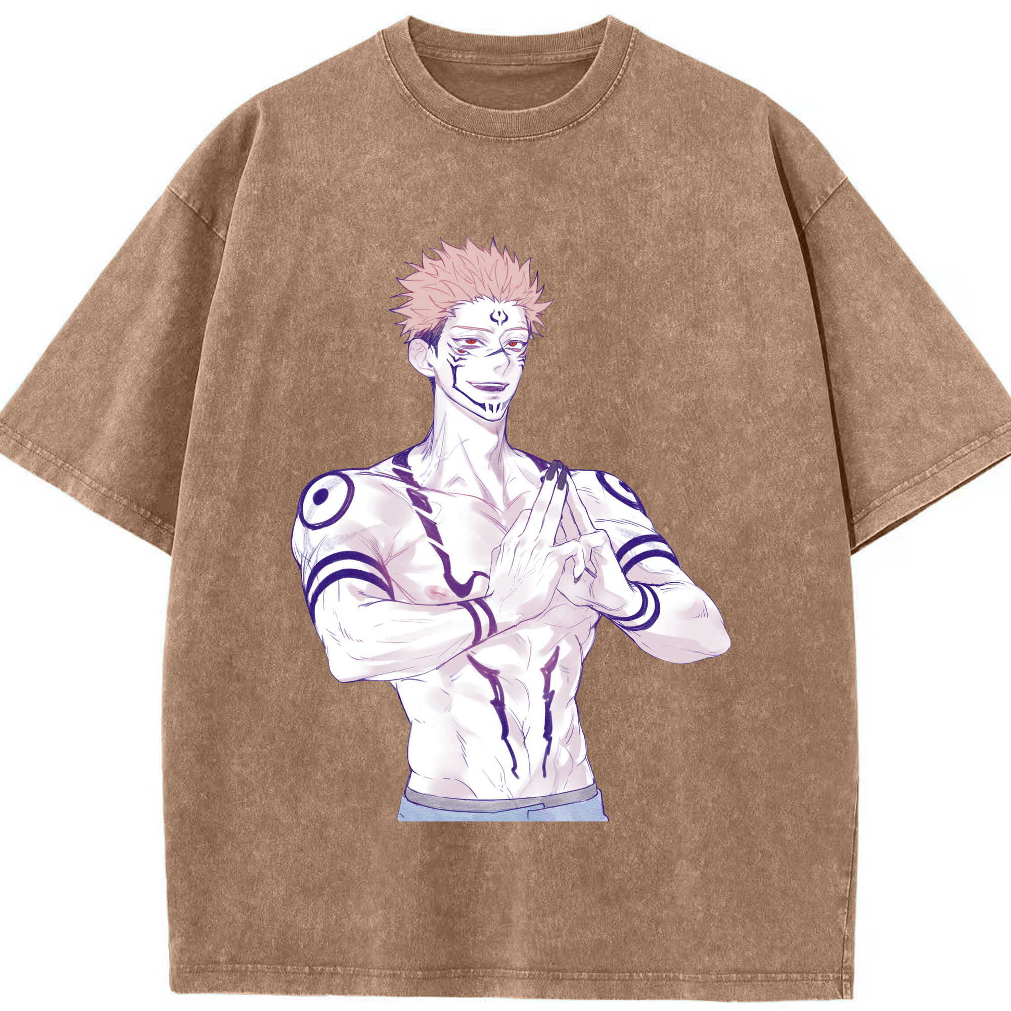（画像用） 呪術廻戦 Jujutsu Kaisen 綿100% ヴィンテージ風 半袖Tシャツ（フロントプリント）