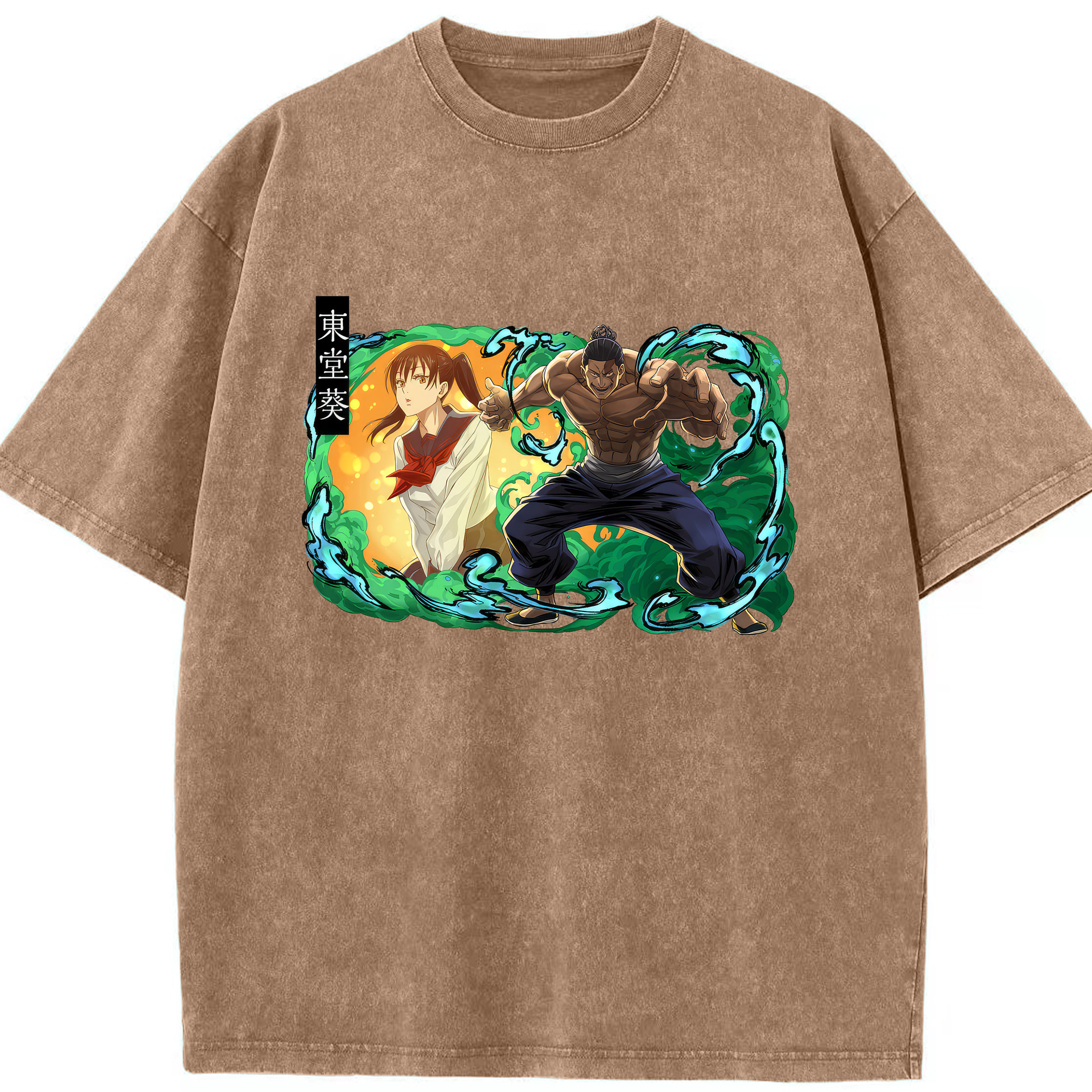 （画像用） 呪術廻戦 Jujutsu Kaisen 綿100% ヴィンテージ風 半袖Tシャツ（フロントプリント）