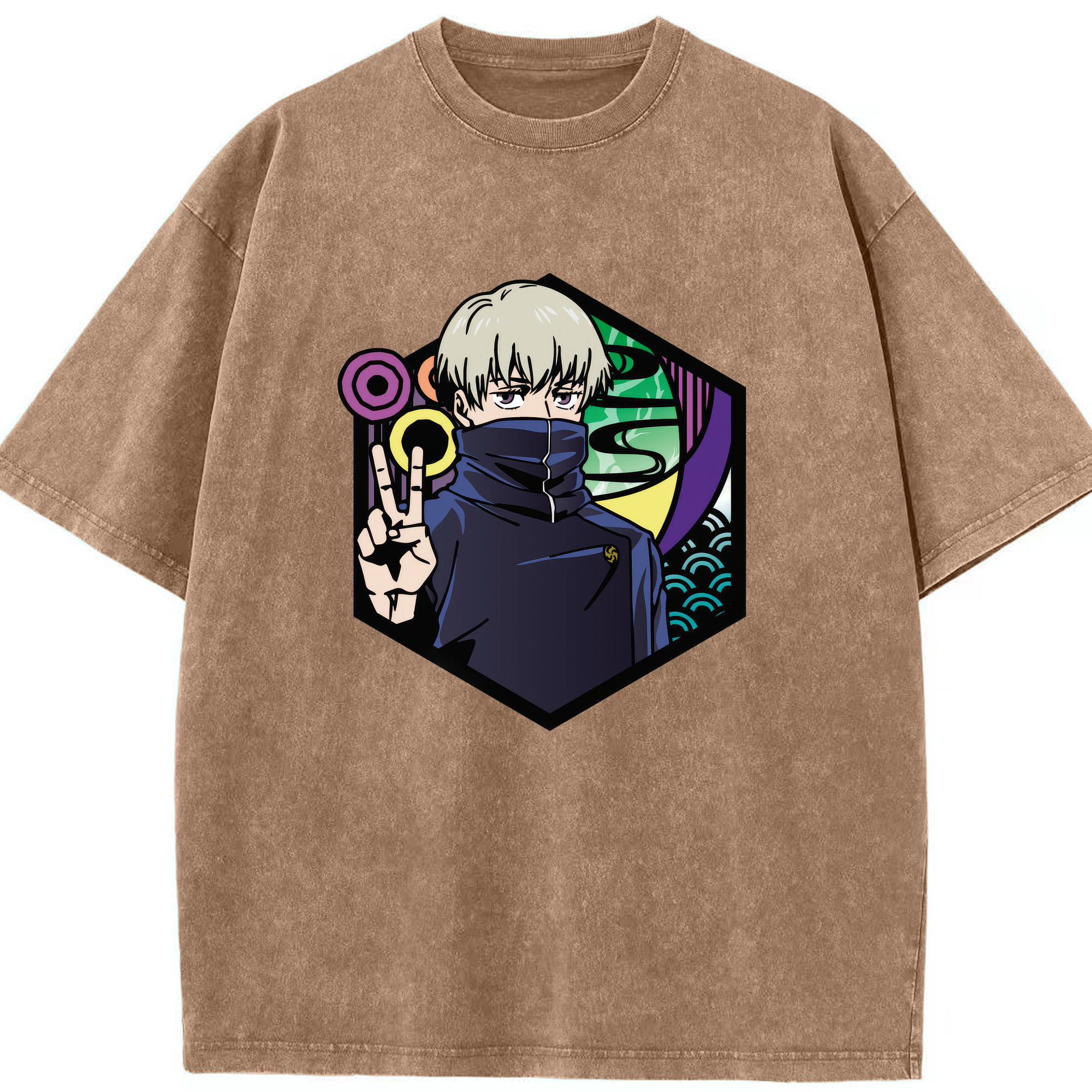 （画像用） 呪術廻戦 Jujutsu Kaisen 綿100% ヴィンテージ風 半袖Tシャツ（フロントプリント）