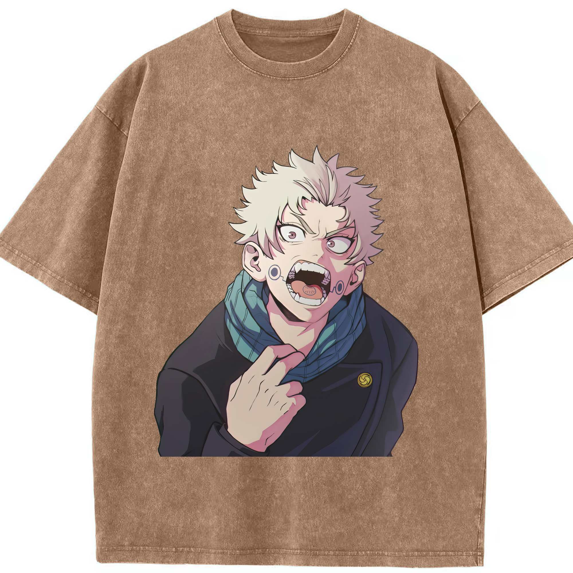 （画像用） 呪術廻戦 Jujutsu Kaisen 綿100% ヴィンテージ風 半袖Tシャツ（フロントプリント）