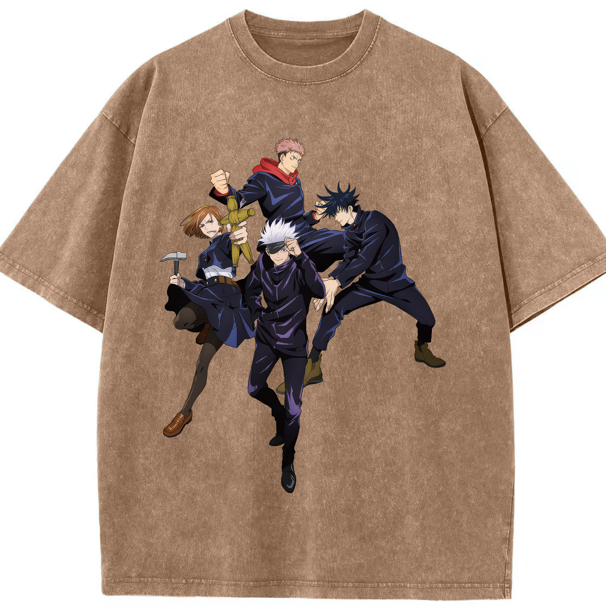 （画像用） 呪術廻戦 Jujutsu Kaisen 綿100% ヴィンテージ風 半袖Tシャツ（フロントプリント）
