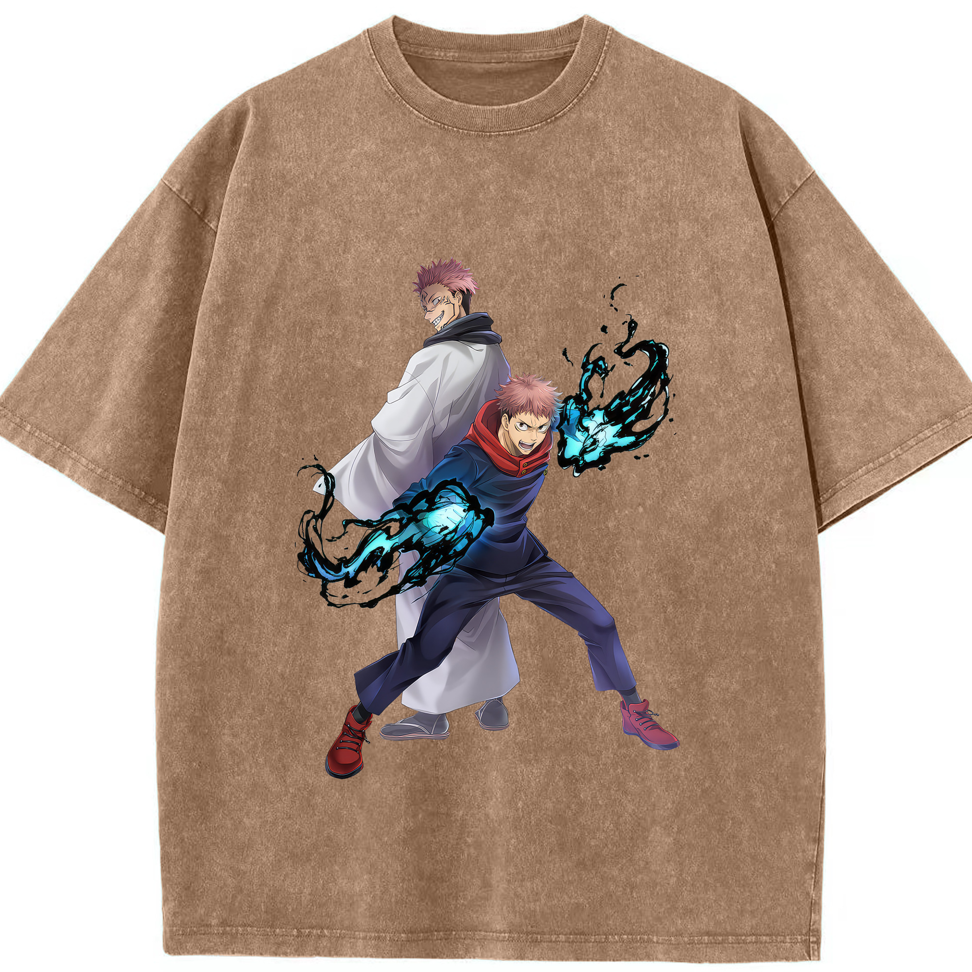 （画像用） 呪術廻戦 Jujutsu Kaisen 綿100% ヴィンテージ風 半袖Tシャツ（フロントプリント）