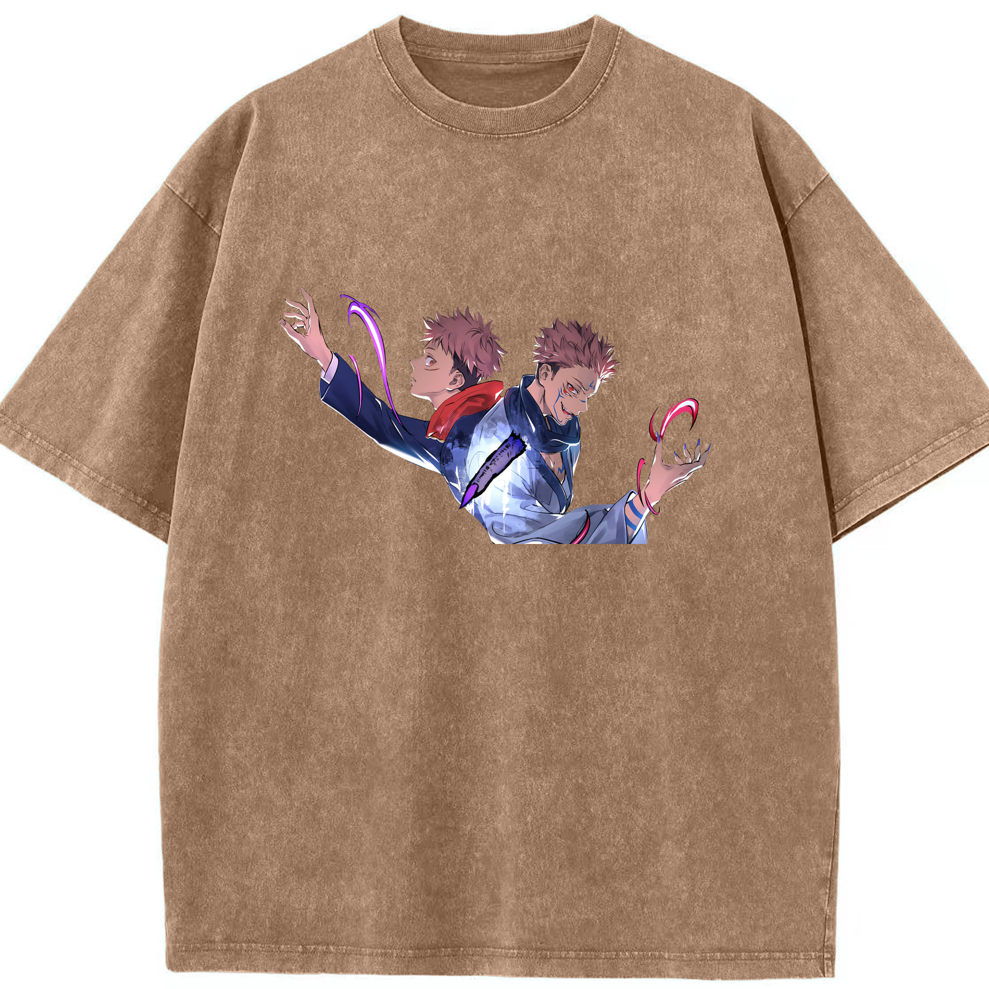 （画像用） 呪術廻戦 Jujutsu Kaisen 綿100% ヴィンテージ風 半袖Tシャツ（フロントプリント）