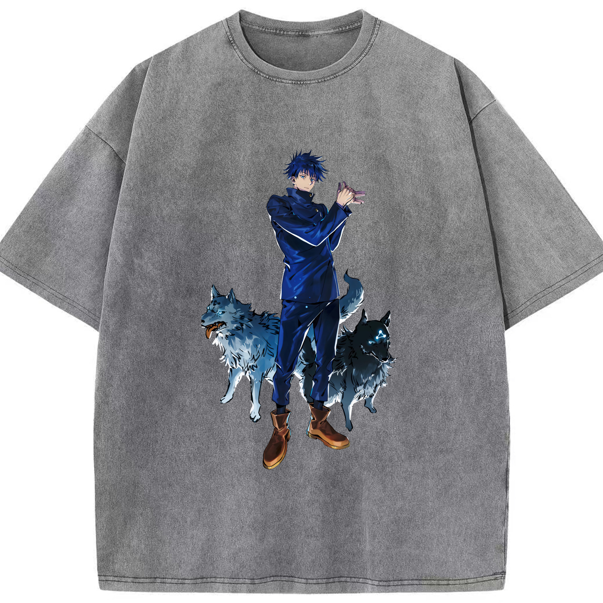 （画像用） 呪術廻戦 Jujutsu Kaisen 綿100% ヴィンテージ風 半袖Tシャツ（フロントプリント）