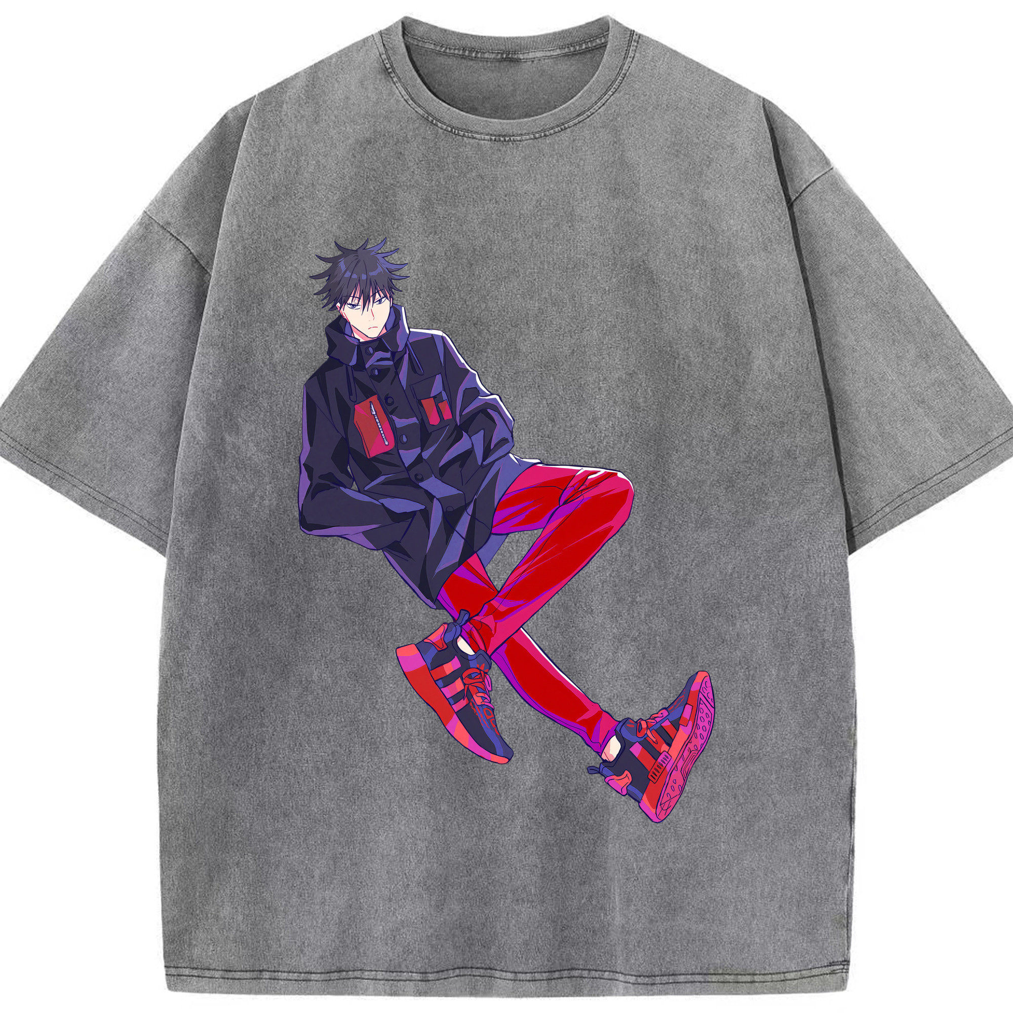 （画像用） 呪術廻戦 Jujutsu Kaisen 綿100% ヴィンテージ風 半袖Tシャツ（フロントプリント）
