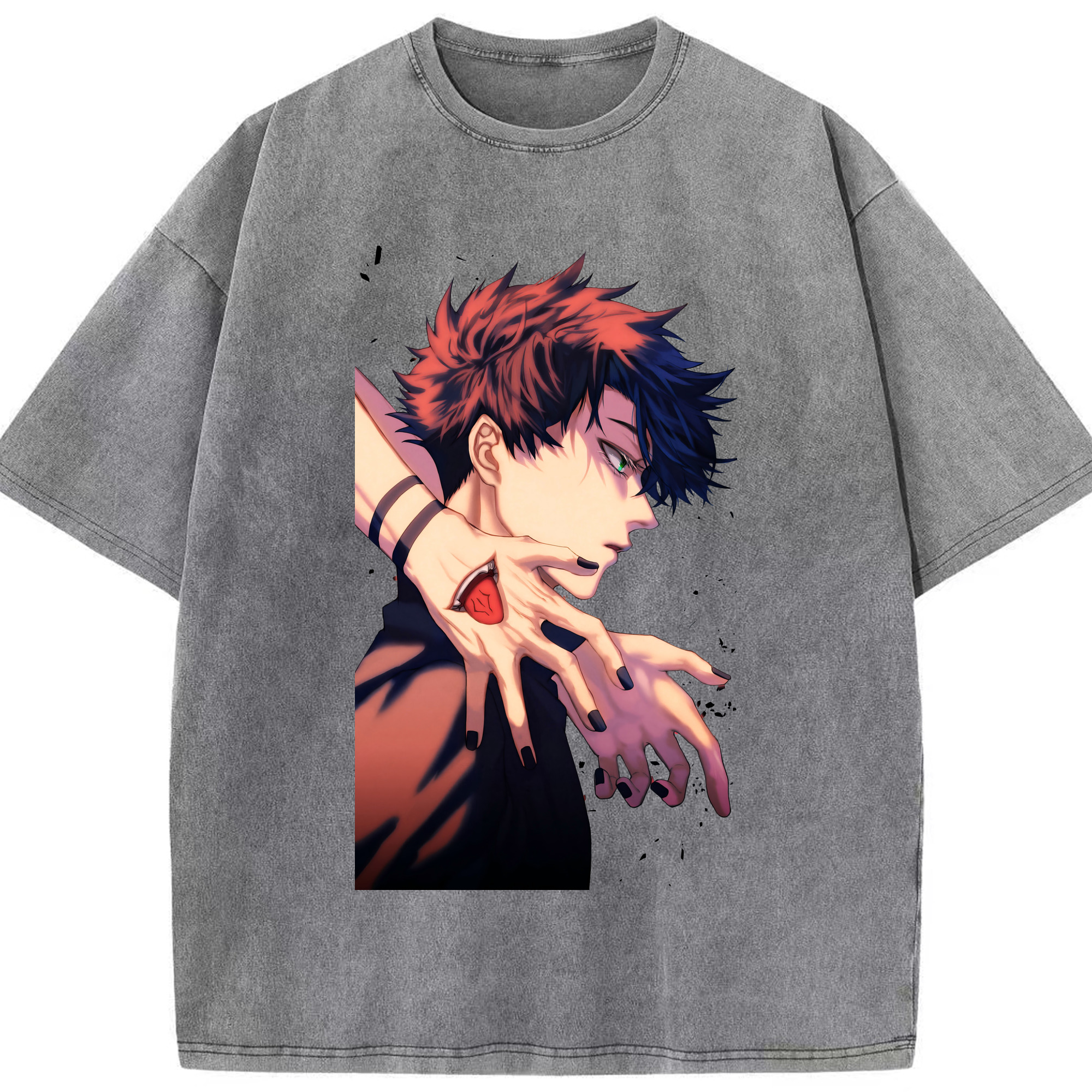 （画像用） 呪術廻戦 Jujutsu Kaisen 綿100% ヴィンテージ風 半袖Tシャツ（フロントプリント）