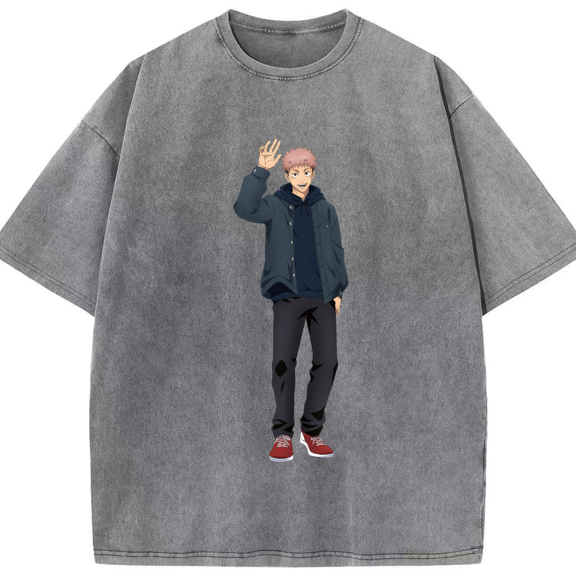 （画像用） 呪術廻戦 Jujutsu Kaisen 綿100% ヴィンテージ風 半袖Tシャツ（フロントプリント）