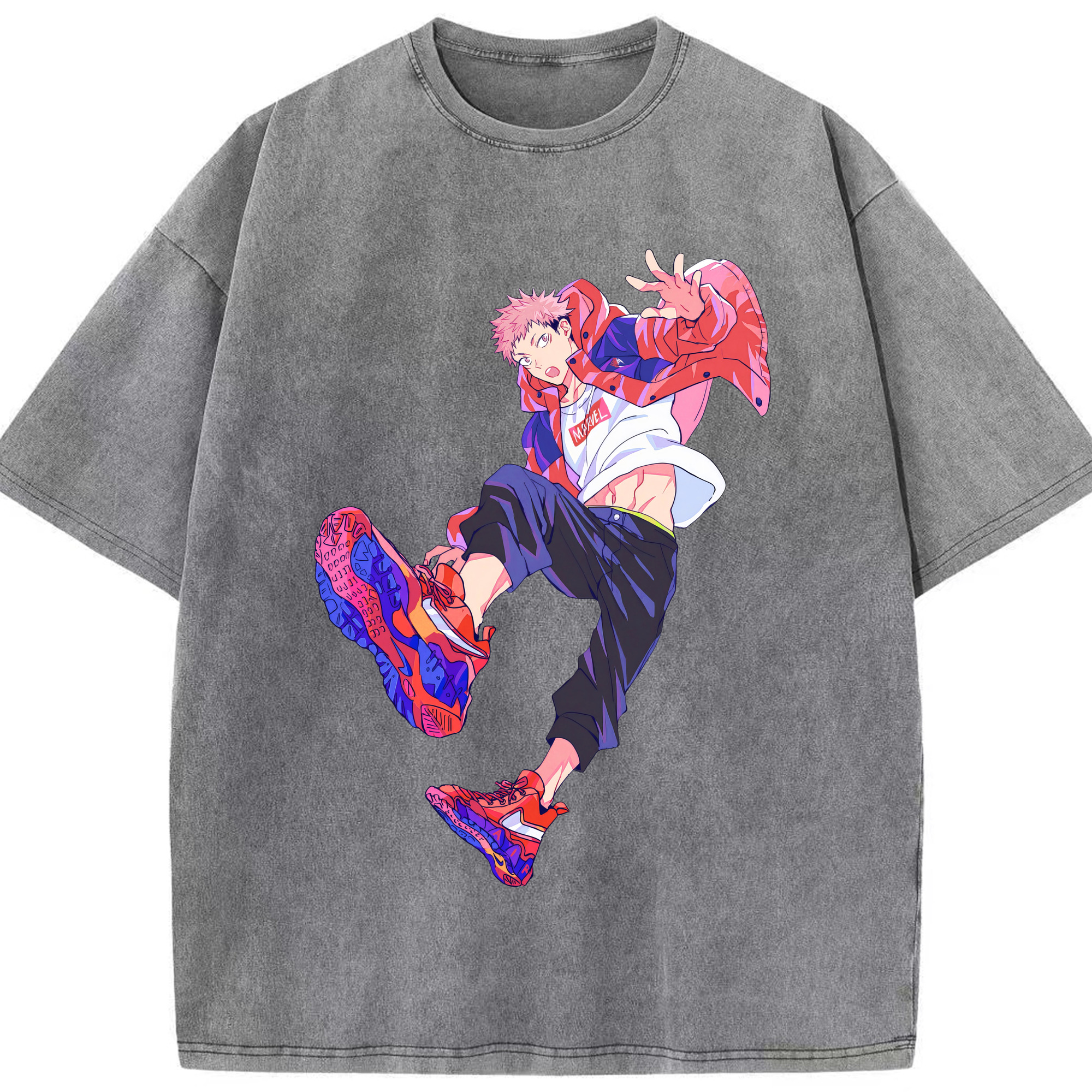 （画像用） 呪術廻戦 Jujutsu Kaisen 綿100% ヴィンテージ風 半袖Tシャツ（フロントプリント）