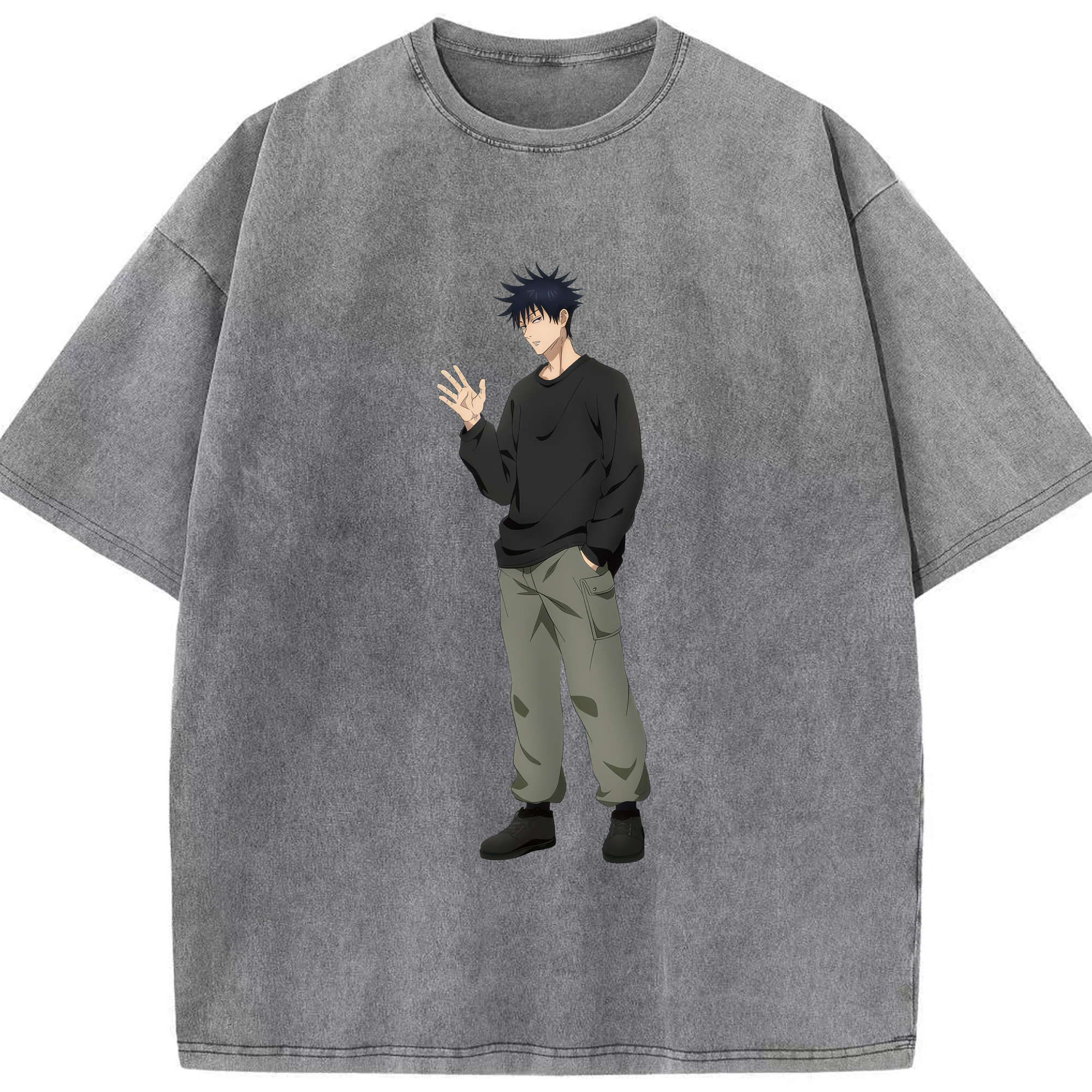 （画像用） 呪術廻戦 Jujutsu Kaisen 綿100% ヴィンテージ風 半袖Tシャツ（フロントプリント）