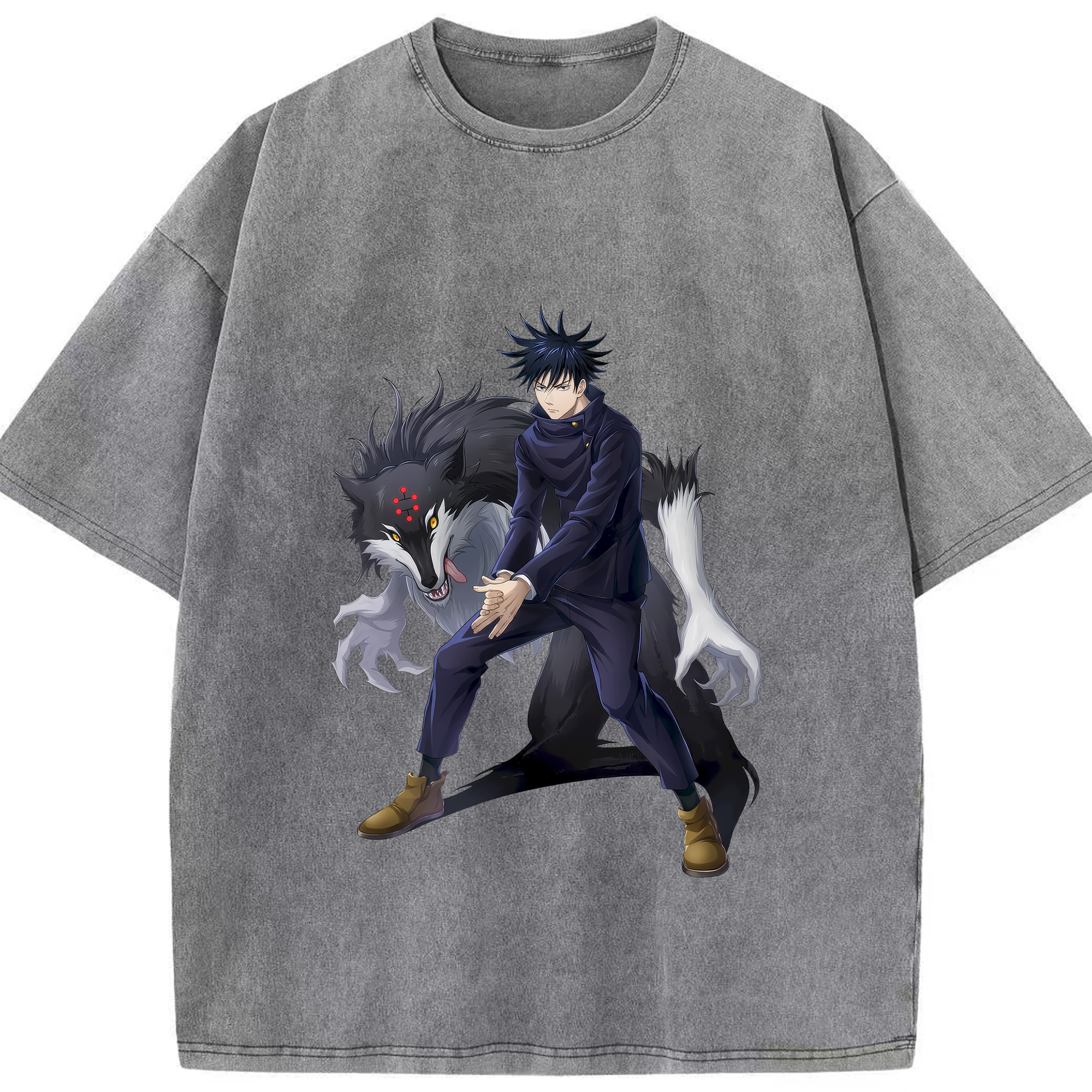（画像用） 呪術廻戦 Jujutsu Kaisen 綿100% ヴィンテージ風 半袖Tシャツ（フロントプリント）