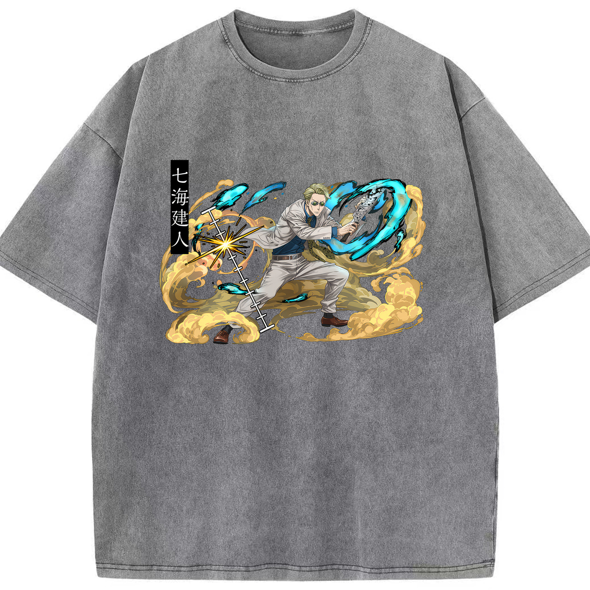（画像用） 呪術廻戦 Jujutsu Kaisen 綿100% ヴィンテージ風 半袖Tシャツ（フロントプリント）