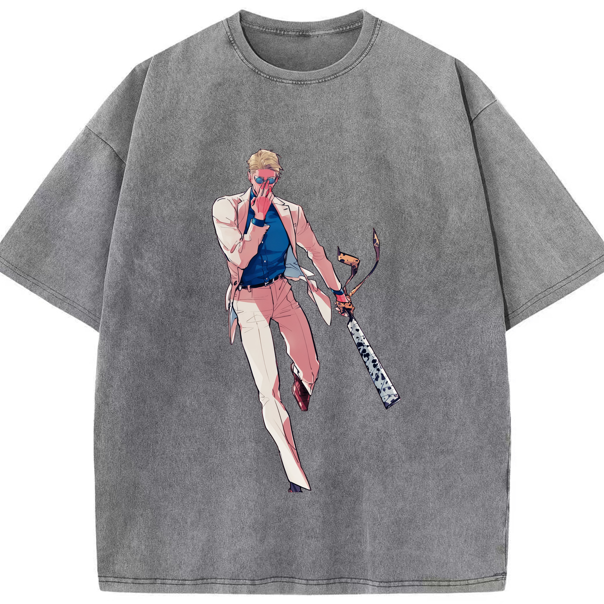 （画像用） 呪術廻戦 Jujutsu Kaisen 綿100% ヴィンテージ風 半袖Tシャツ（フロントプリント）