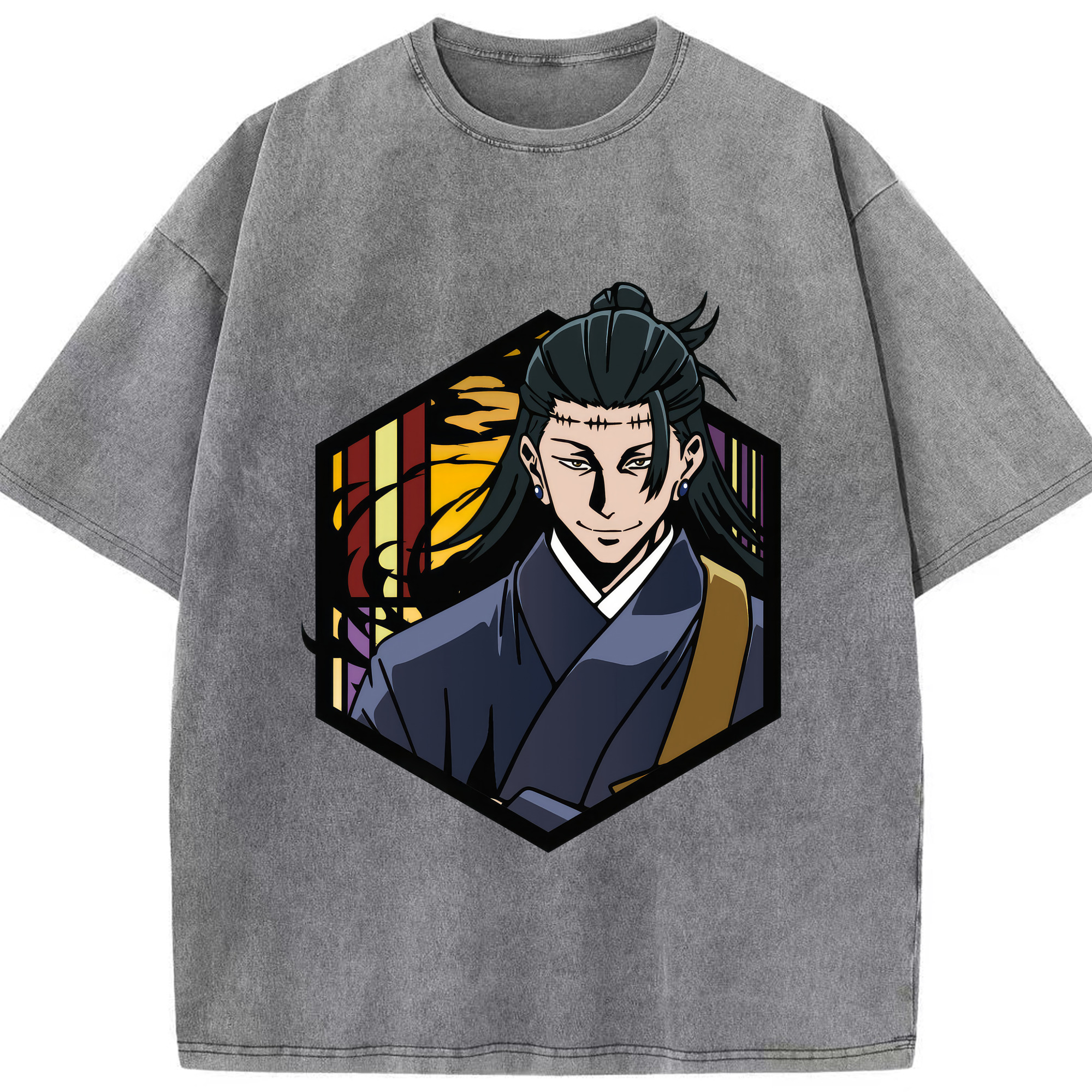 （画像用） 呪術廻戦 Jujutsu Kaisen 綿100% ヴィンテージ風 半袖Tシャツ（フロントプリント）