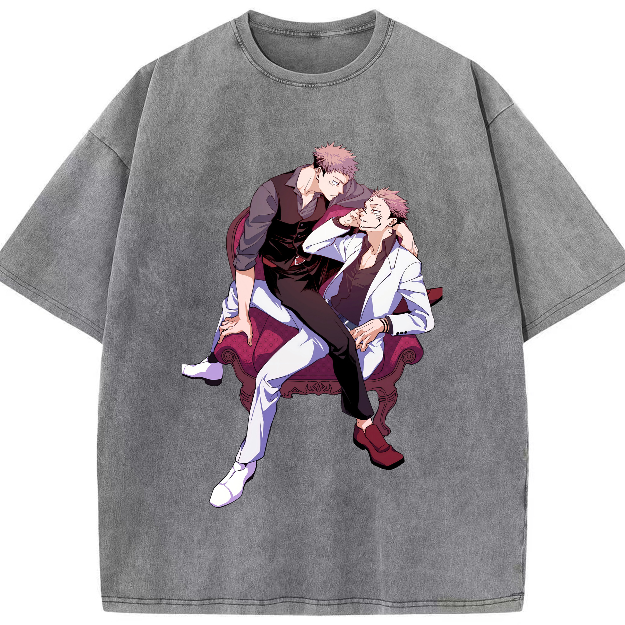 （画像用） 呪術廻戦 Jujutsu Kaisen 綿100% ヴィンテージ風 半袖Tシャツ（フロントプリント）