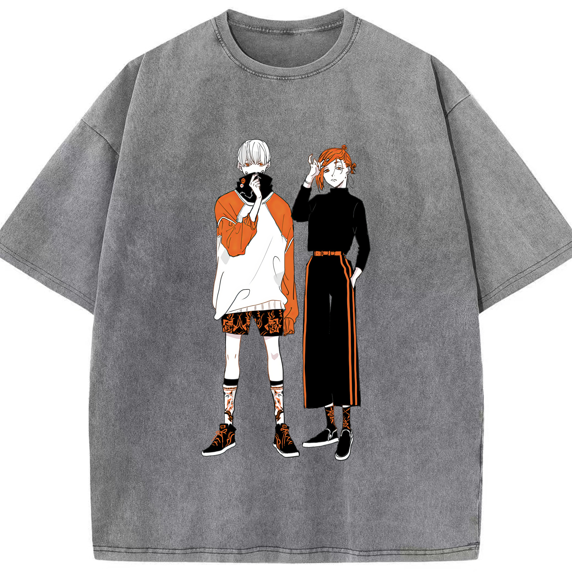 （画像用） 呪術廻戦 Jujutsu Kaisen 綿100% ヴィンテージ風 半袖Tシャツ（フロントプリント）