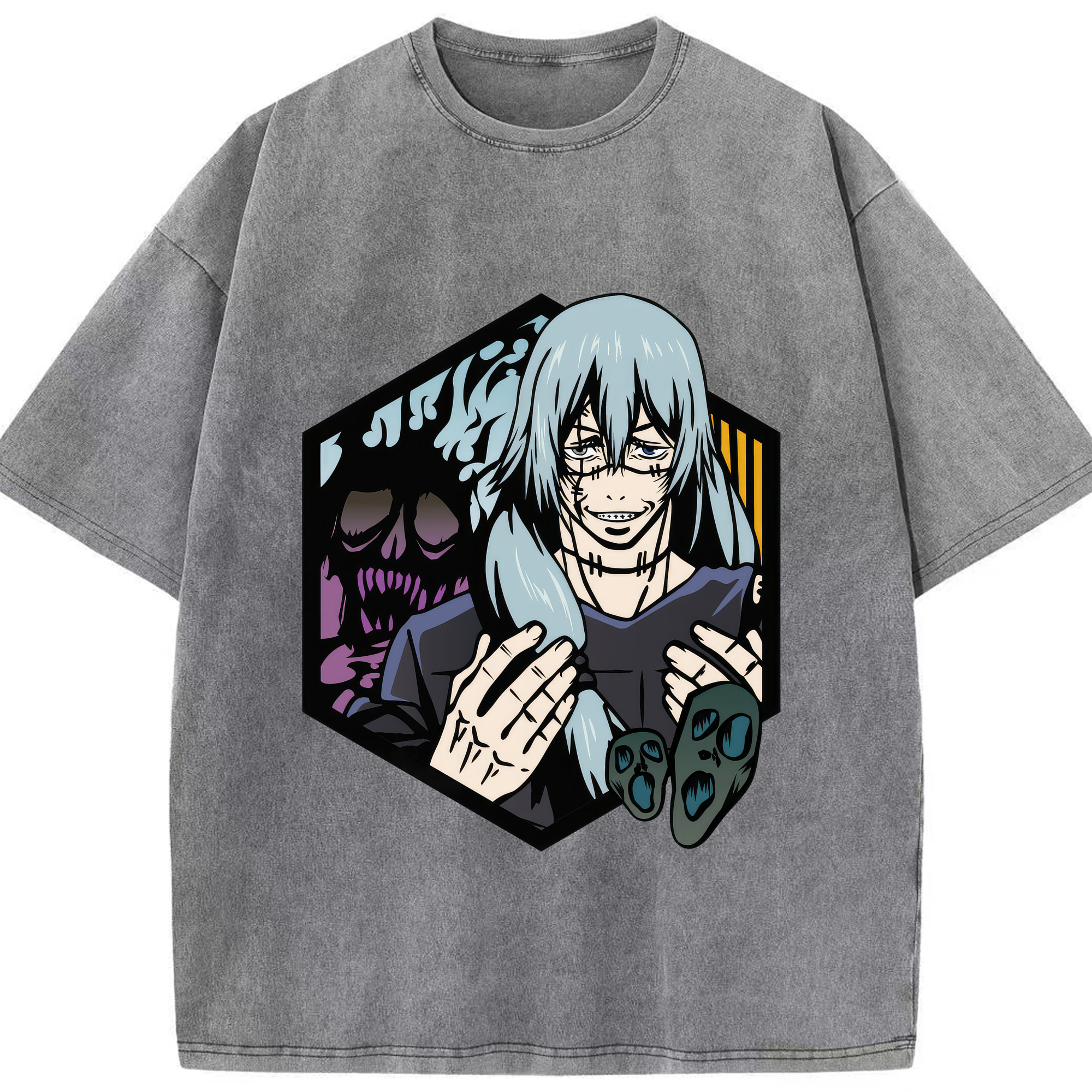 （画像用） 呪術廻戦 Jujutsu Kaisen 綿100% ヴィンテージ風 半袖Tシャツ（フロントプリント）