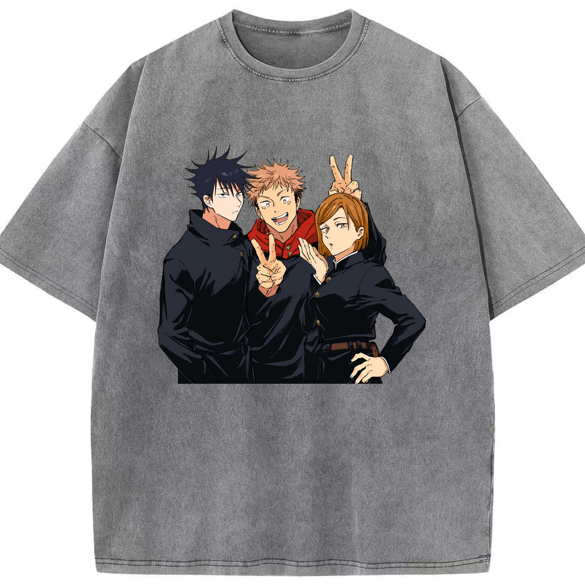 （画像用） 呪術廻戦 Jujutsu Kaisen 綿100% ヴィンテージ風 半袖Tシャツ（フロントプリント）