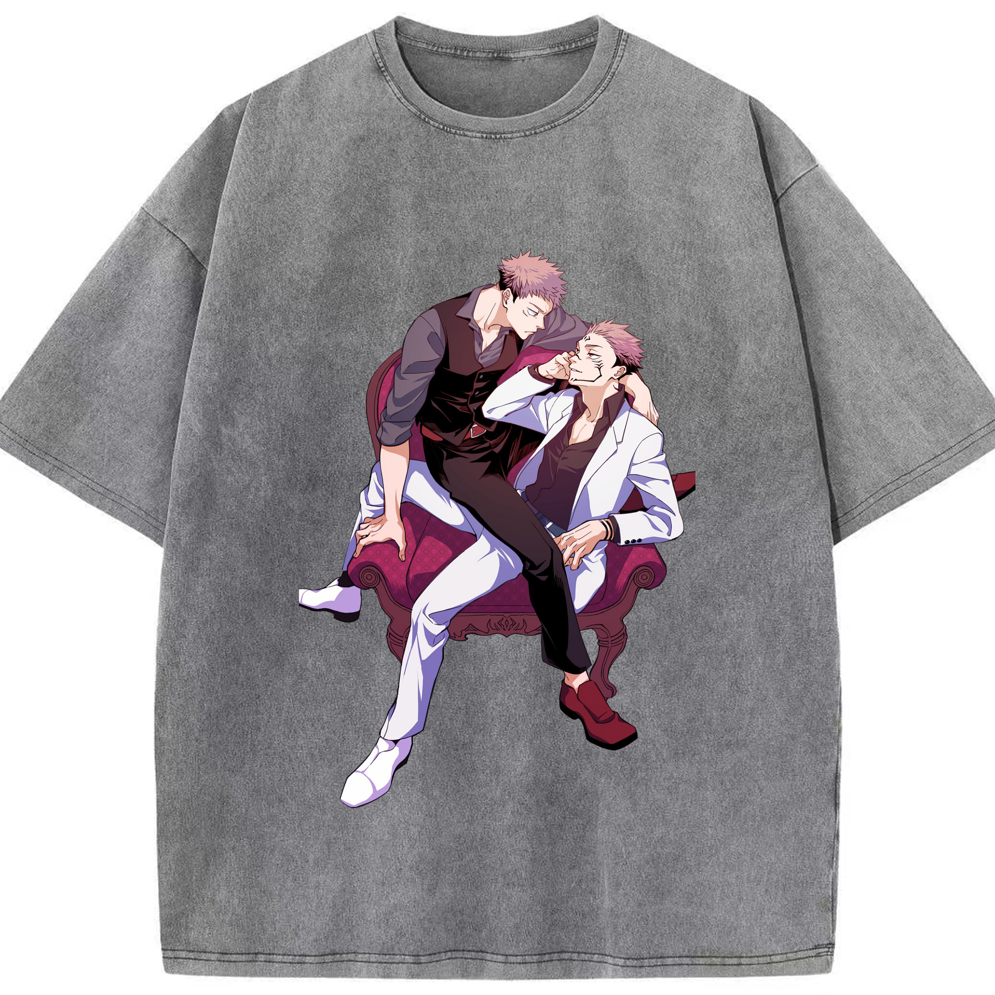 （画像用） 呪術廻戦 Jujutsu Kaisen 綿100% ヴィンテージ風 半袖Tシャツ（フロントプリント）