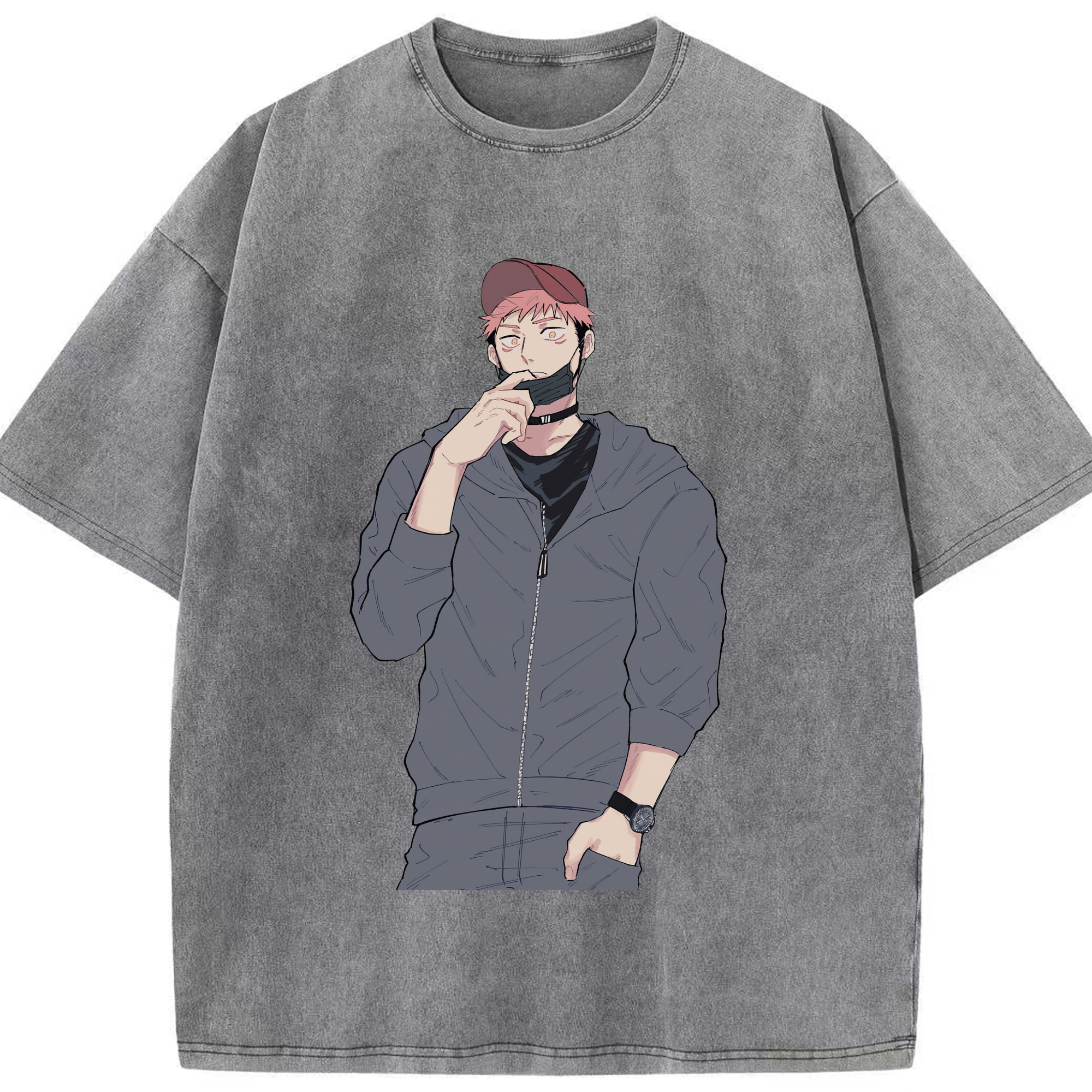 （画像用） 呪術廻戦 Jujutsu Kaisen 綿100% ヴィンテージ風 半袖Tシャツ（フロントプリント）