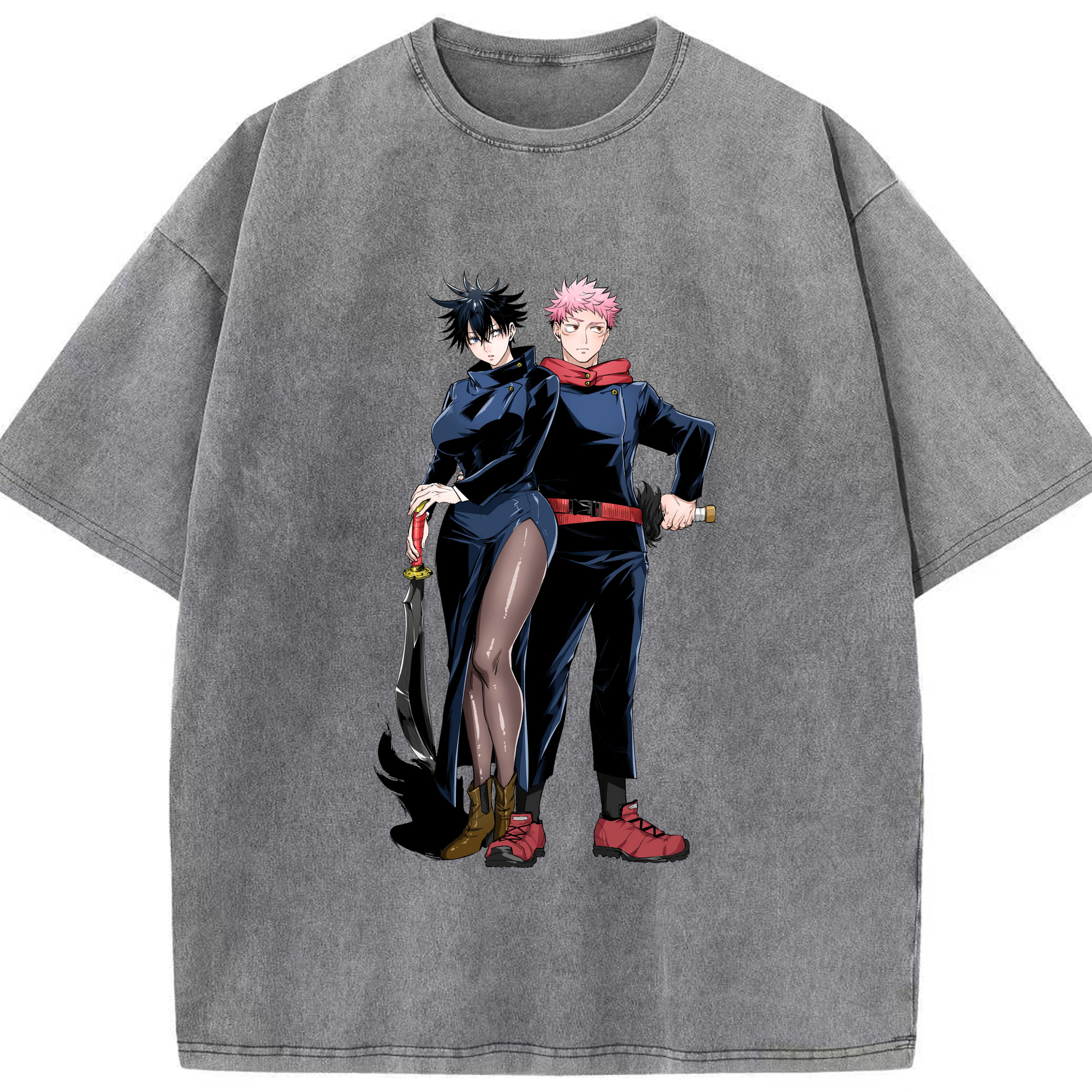 （画像用） 呪術廻戦 Jujutsu Kaisen 綿100% ヴィンテージ風 半袖Tシャツ（フロントプリント）