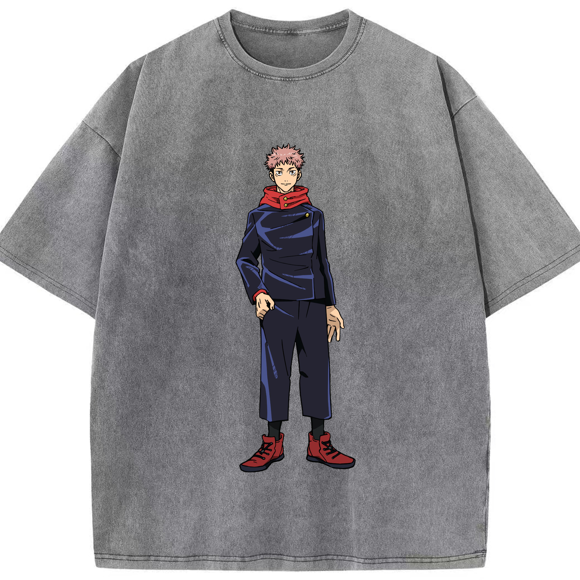 （画像用） 呪術廻戦 Jujutsu Kaisen 綿100% ヴィンテージ風 半袖Tシャツ（フロントプリント）