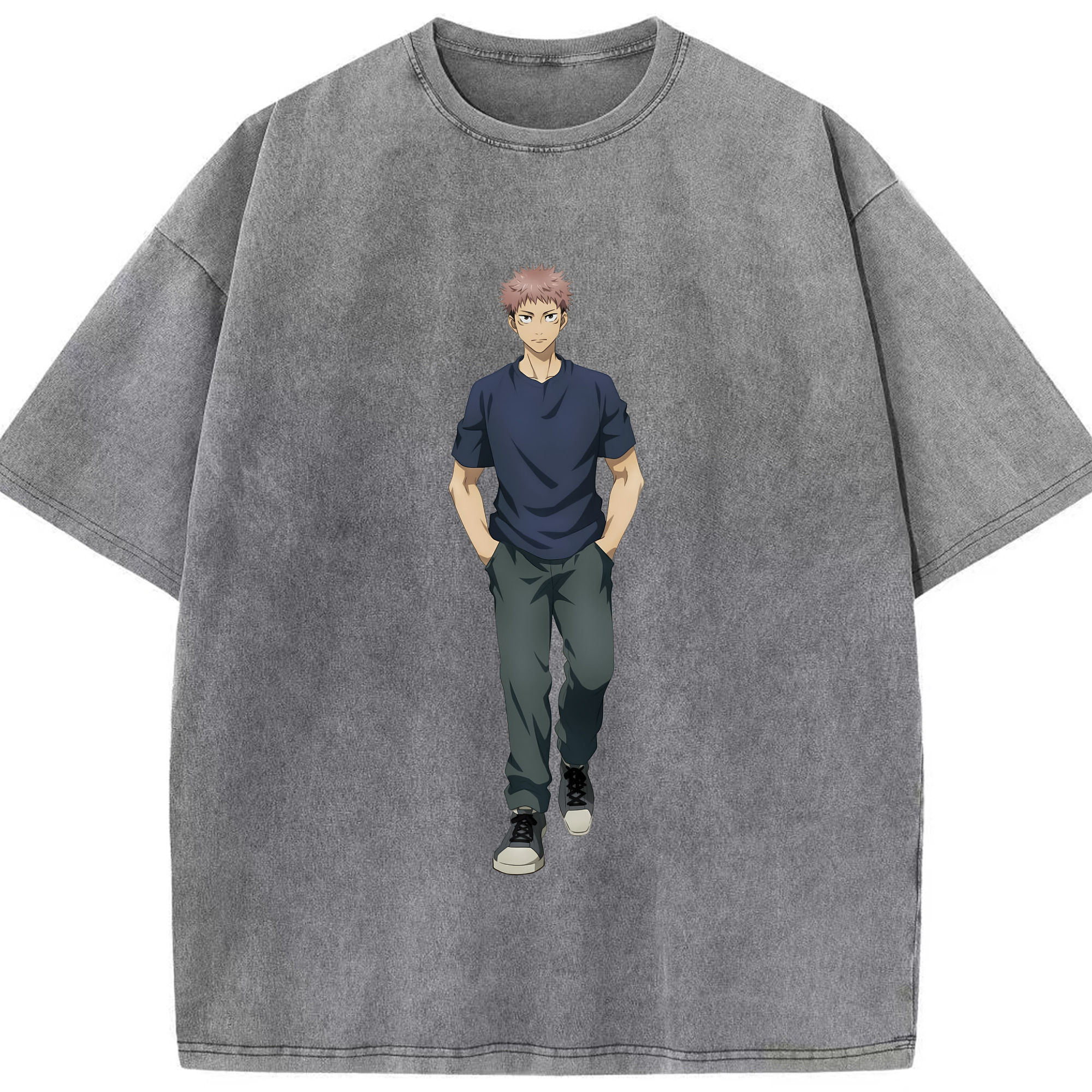 （画像用） 呪術廻戦 Jujutsu Kaisen 綿100% ヴィンテージ風 半袖Tシャツ（フロントプリント）