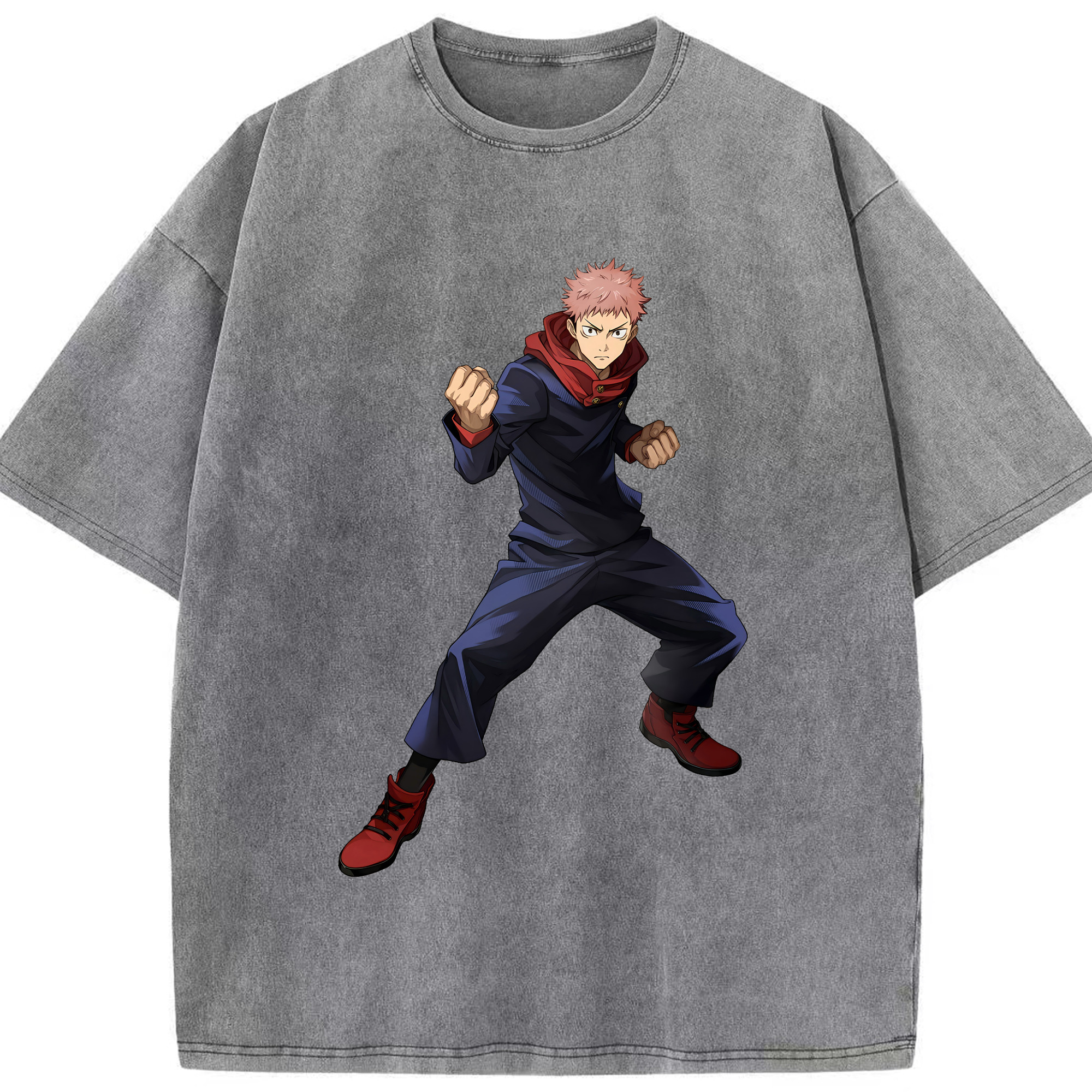 （画像用） 呪術廻戦 Jujutsu Kaisen 綿100% ヴィンテージ風 半袖Tシャツ（フロントプリント）