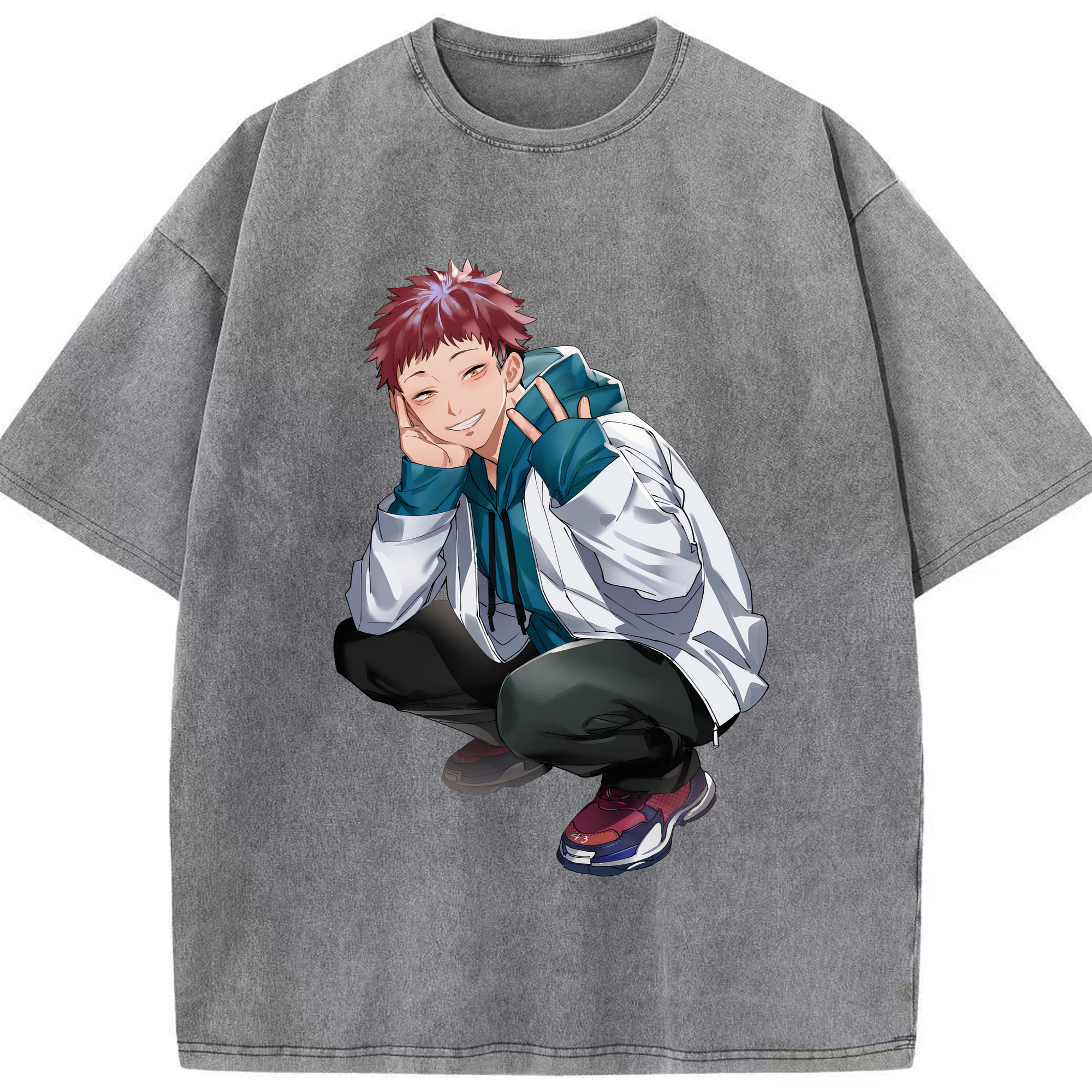 （画像用） 呪術廻戦 Jujutsu Kaisen 綿100% ヴィンテージ風 半袖Tシャツ（フロントプリント）