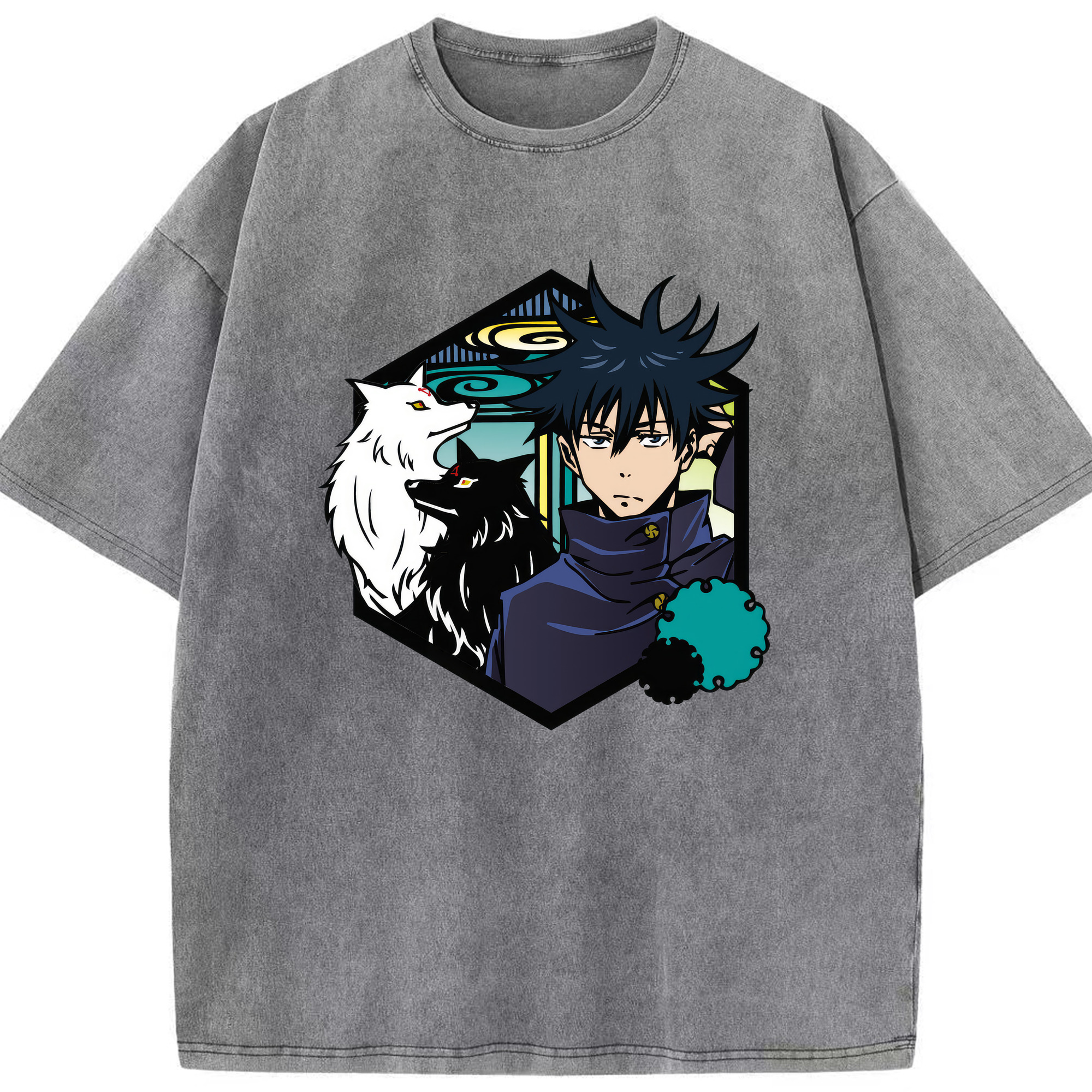 （画像用） 呪術廻戦 Jujutsu Kaisen 綿100% ヴィンテージ風 半袖Tシャツ（フロントプリント）