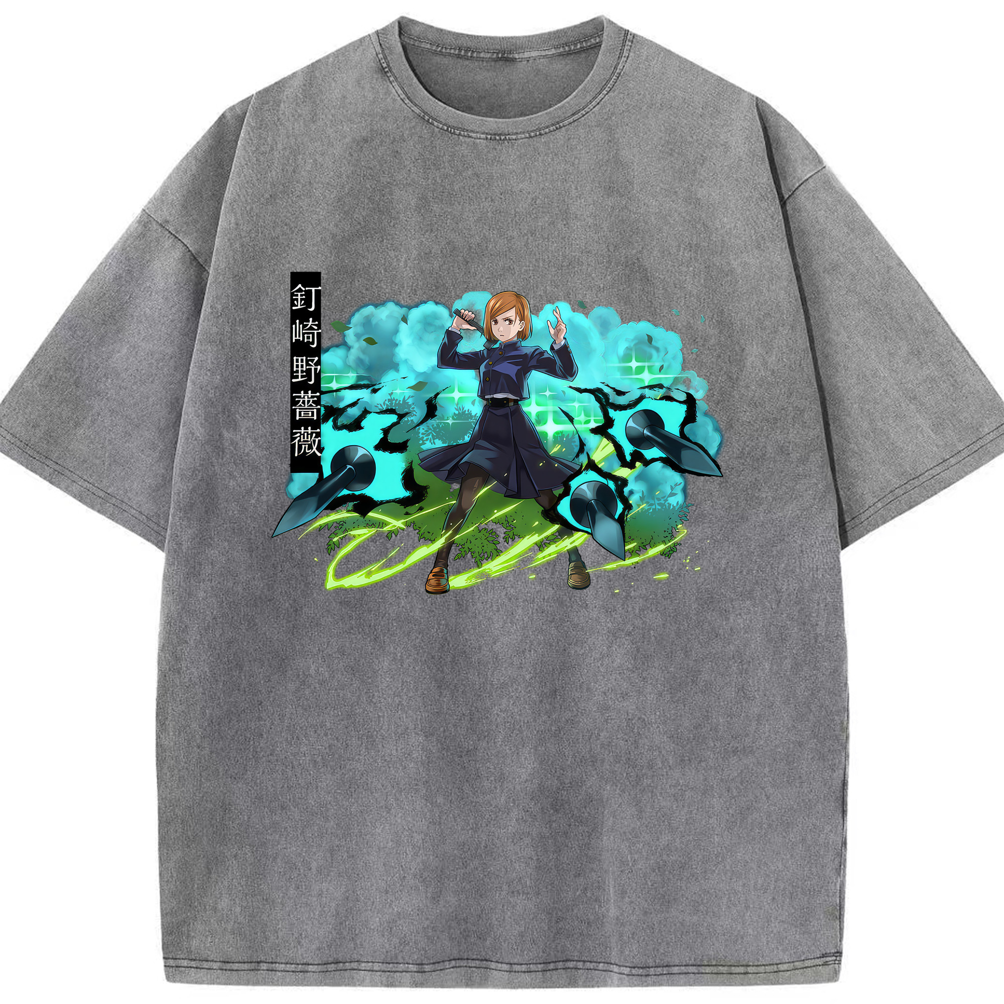 （画像用） 呪術廻戦 Jujutsu Kaisen 綿100% ヴィンテージ風 半袖Tシャツ（フロントプリント）