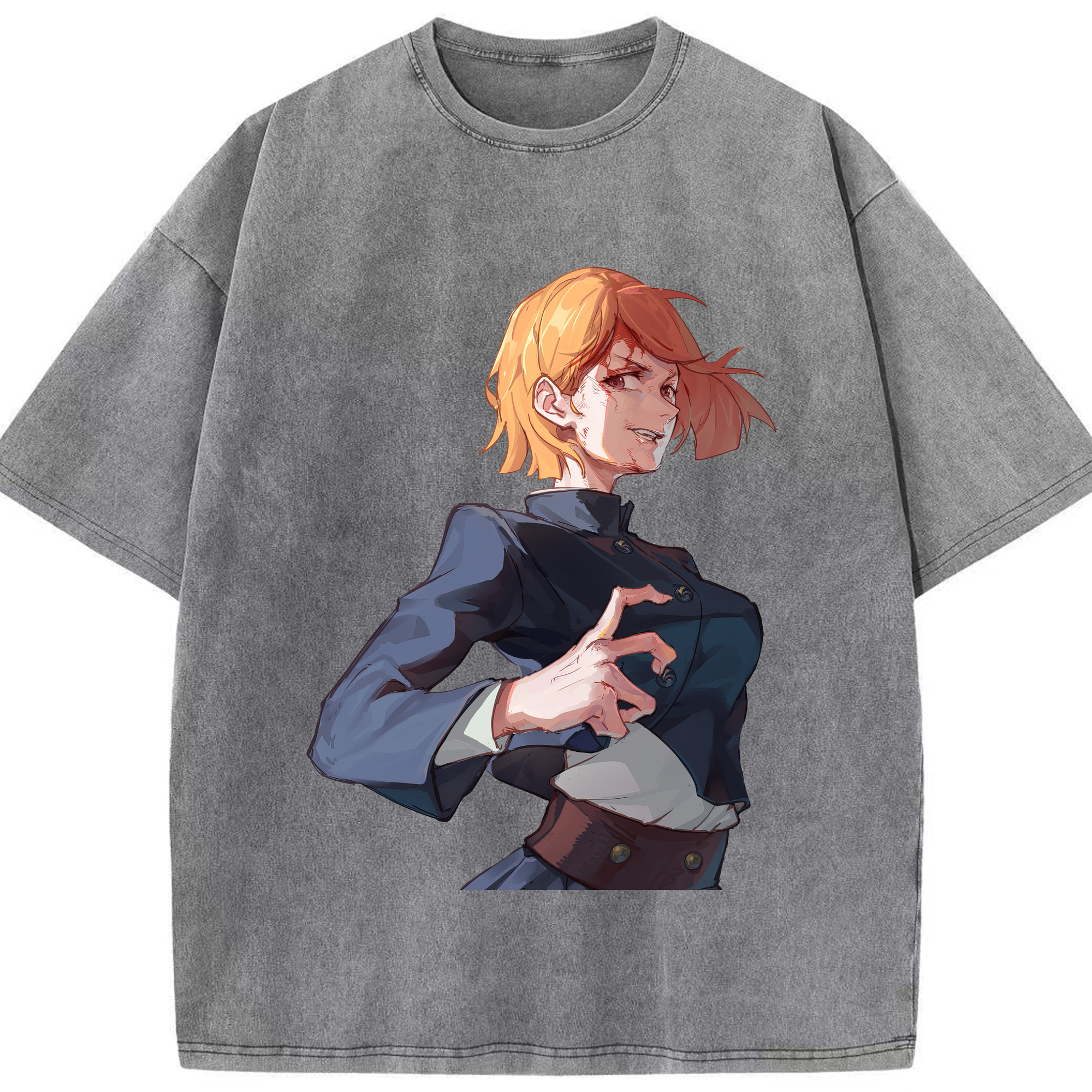 （画像用） 呪術廻戦 Jujutsu Kaisen 綿100% ヴィンテージ風 半袖Tシャツ（フロントプリント）