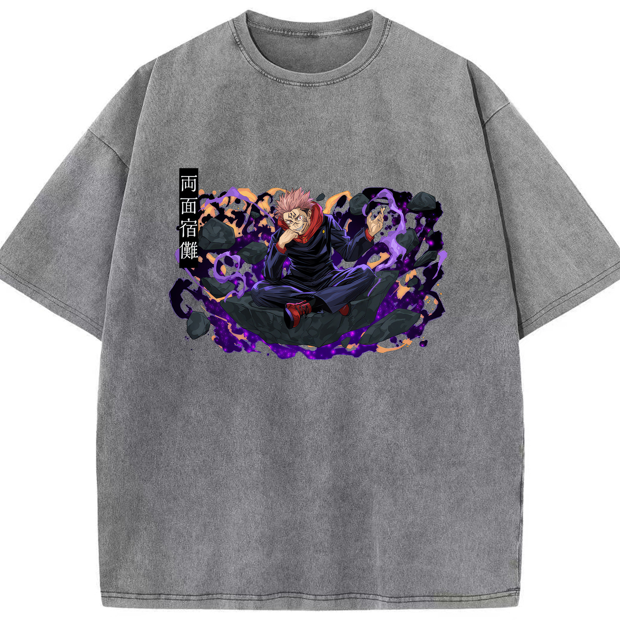 （画像用） 呪術廻戦 Jujutsu Kaisen 綿100% ヴィンテージ風 半袖Tシャツ（フロントプリント）