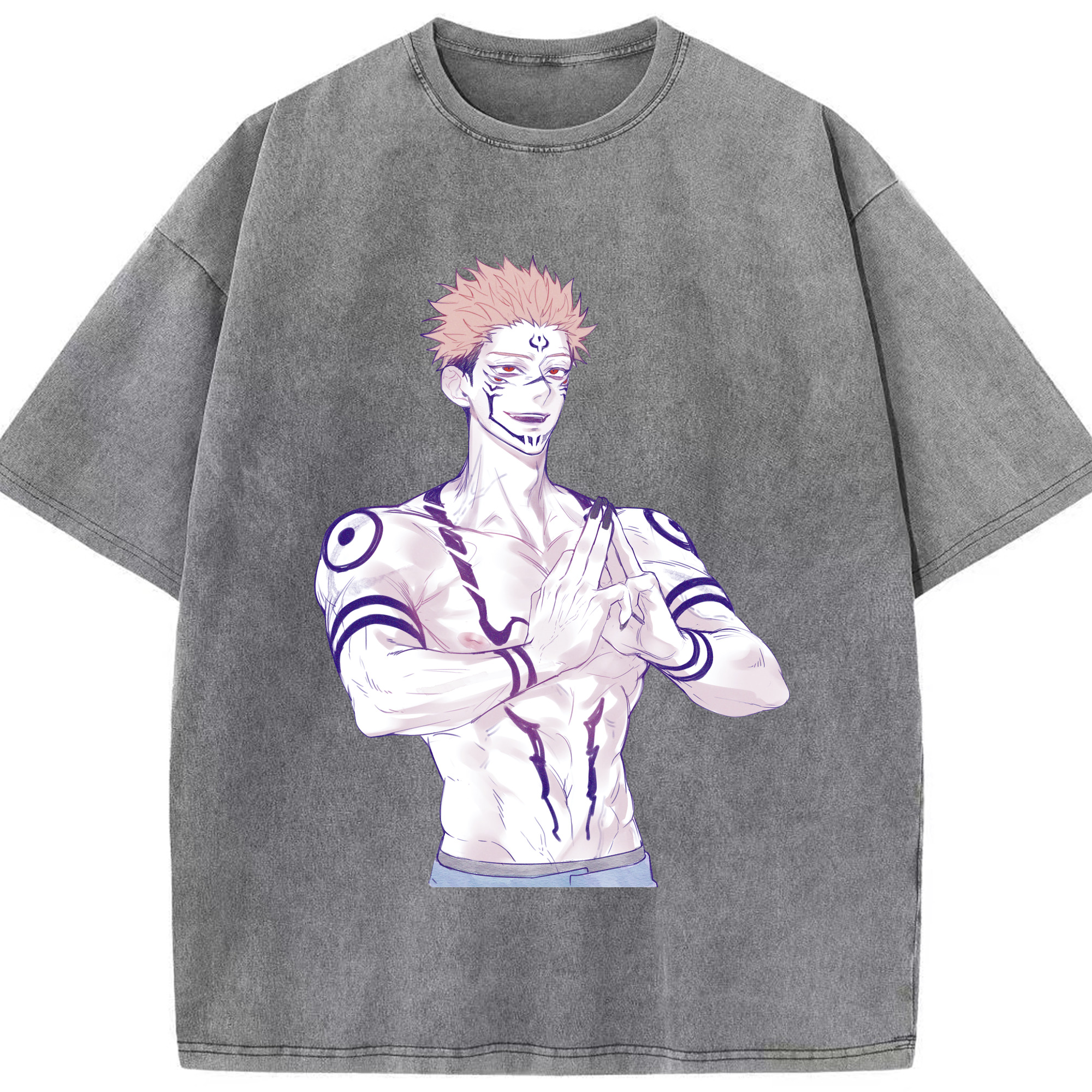 （画像用） 呪術廻戦 Jujutsu Kaisen 綿100% ヴィンテージ風 半袖Tシャツ（フロントプリント）