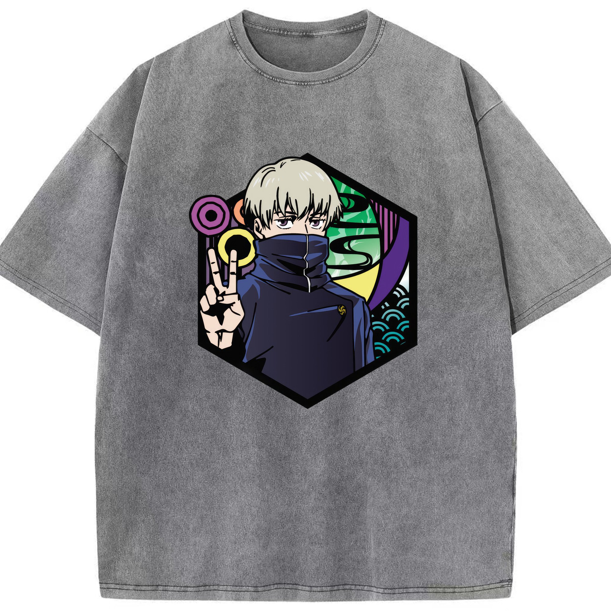 （画像用） 呪術廻戦 Jujutsu Kaisen 綿100% ヴィンテージ風 半袖Tシャツ（フロントプリント）
