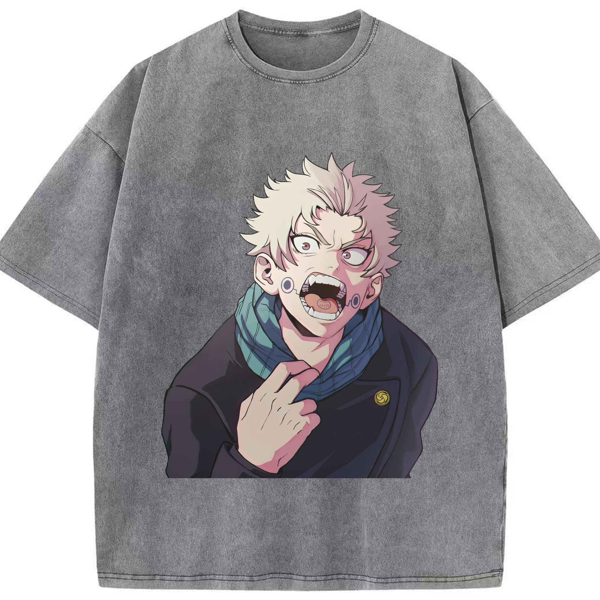 （画像用） 呪術廻戦 Jujutsu Kaisen 綿100% ヴィンテージ風 半袖Tシャツ（フロントプリント）