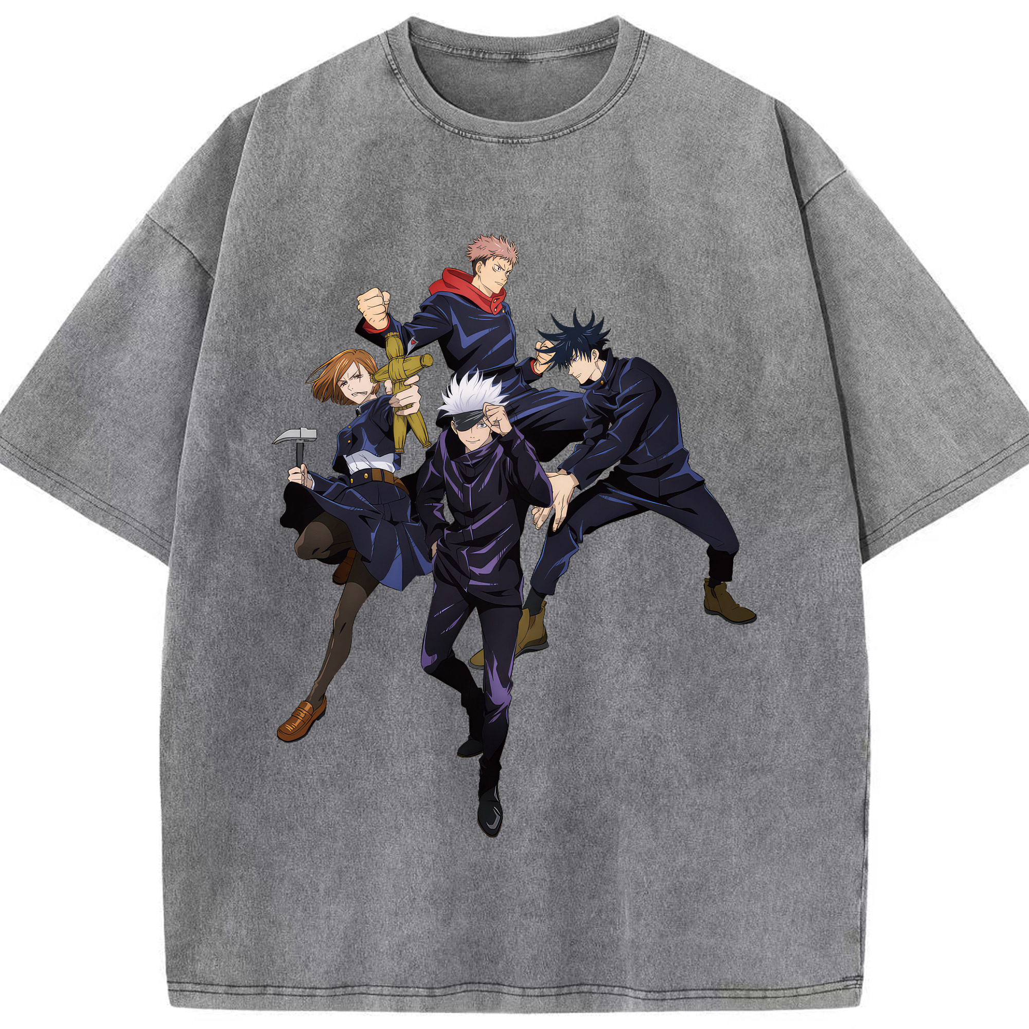 （画像用） 呪術廻戦 Jujutsu Kaisen 綿100% ヴィンテージ風 半袖Tシャツ（フロントプリント）