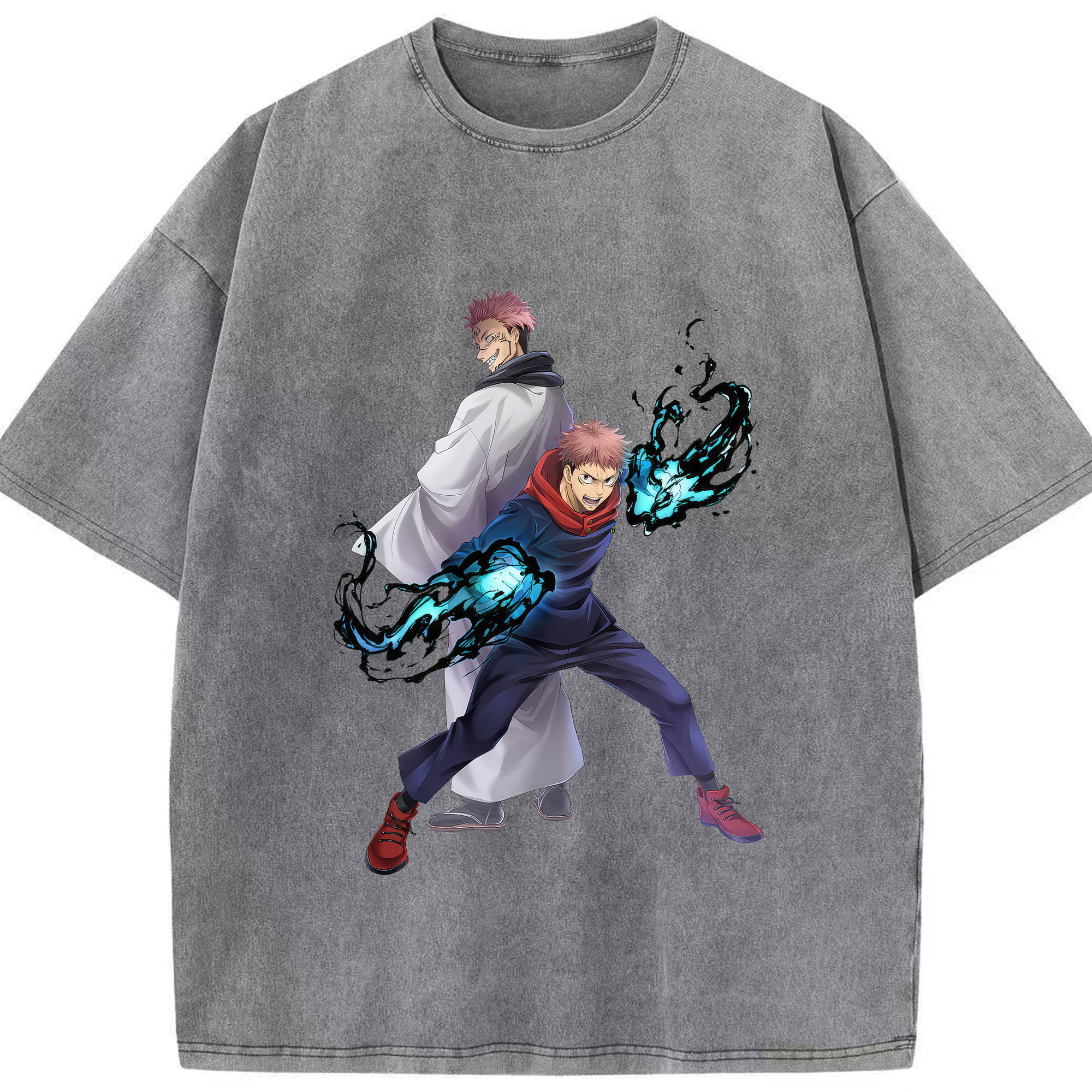 （画像用） 呪術廻戦 Jujutsu Kaisen 綿100% ヴィンテージ風 半袖Tシャツ（フロントプリント）