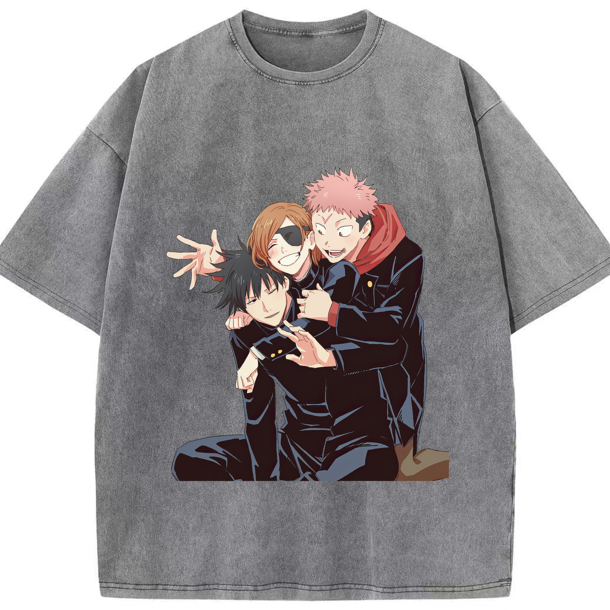 （画像用） 呪術廻戦 Jujutsu Kaisen 綿100% ヴィンテージ風 半袖Tシャツ（フロントプリント）