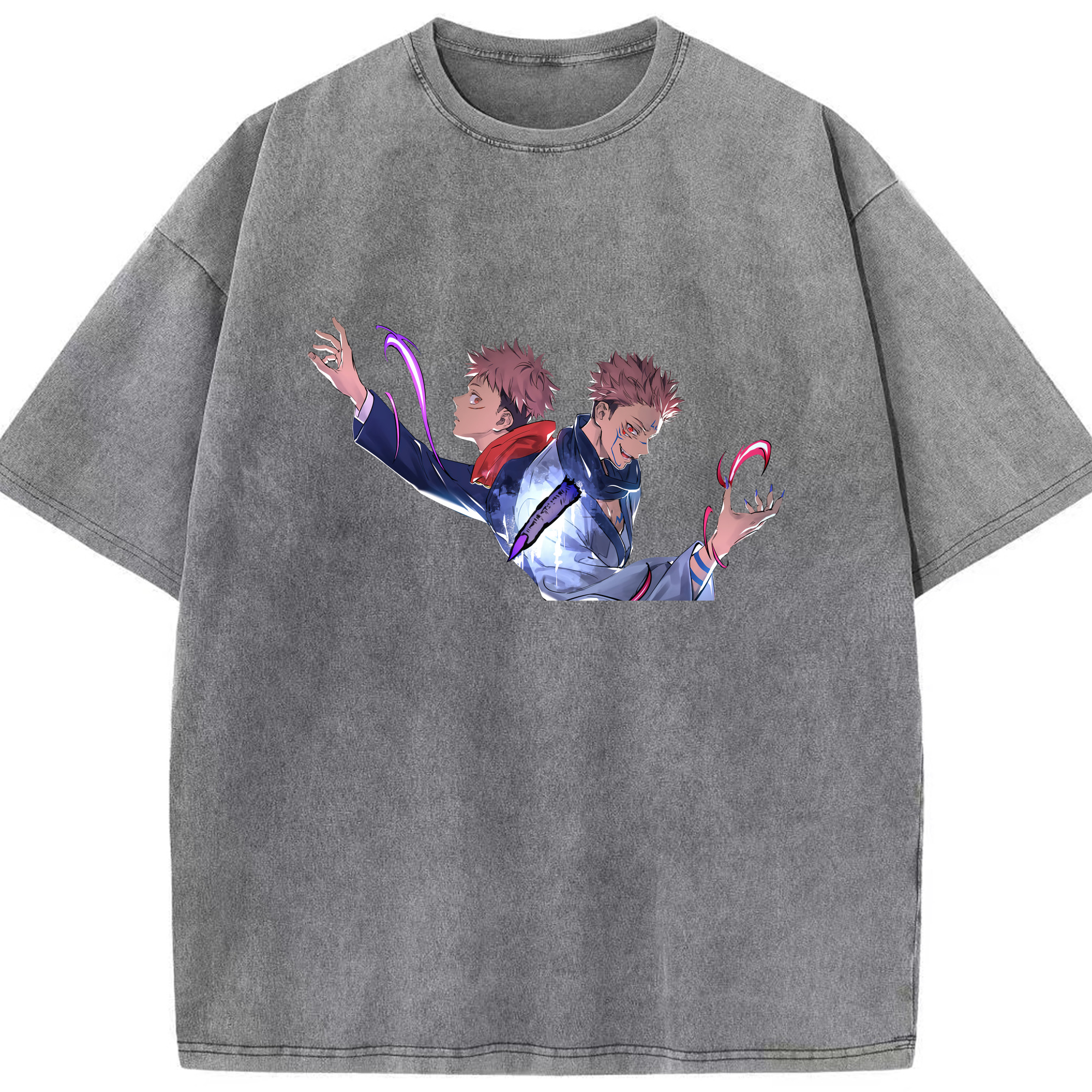 （画像用） 呪術廻戦 Jujutsu Kaisen 綿100% ヴィンテージ風 半袖Tシャツ（フロントプリント）