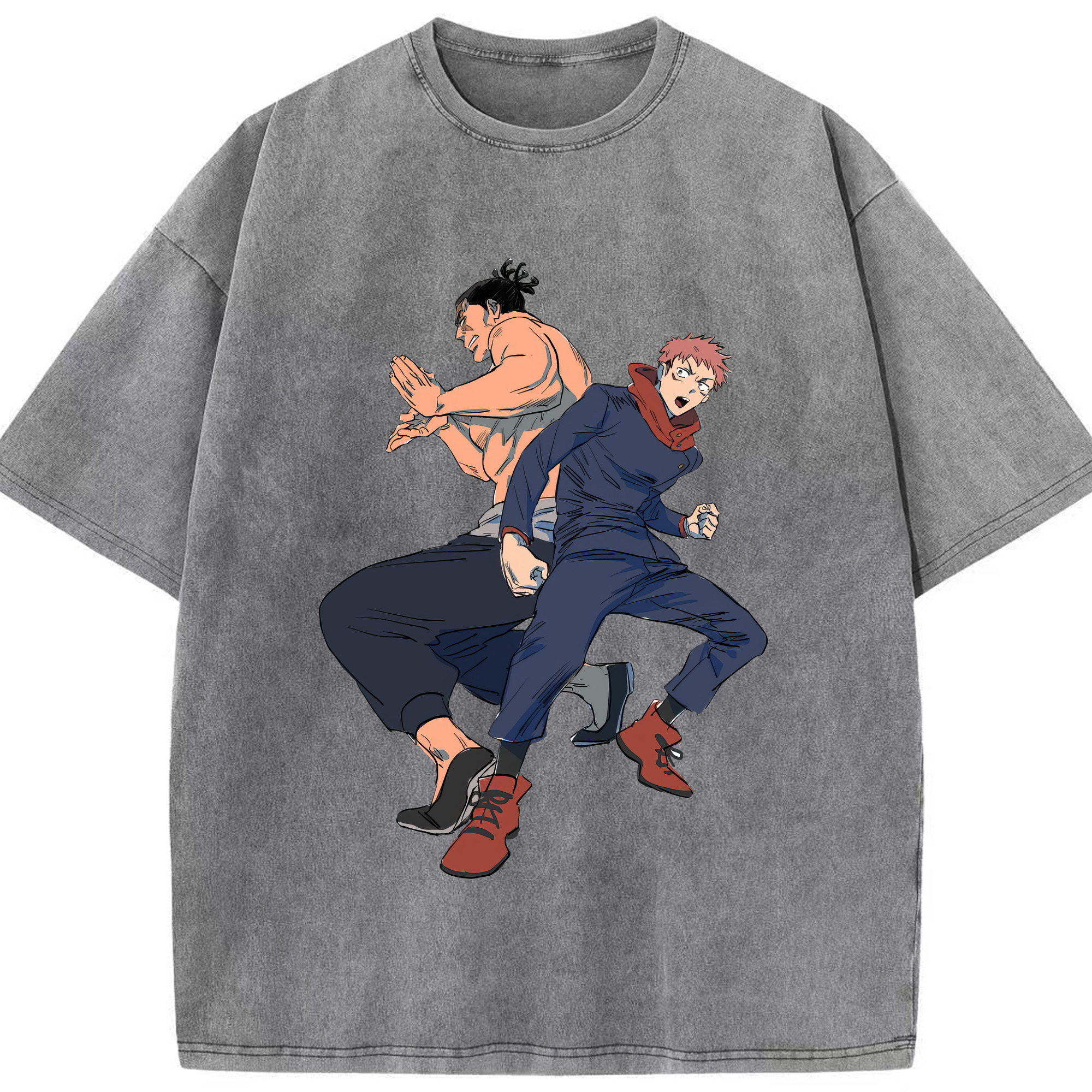 （画像用） 呪術廻戦 Jujutsu Kaisen 綿100% ヴィンテージ風 半袖Tシャツ（フロントプリント）