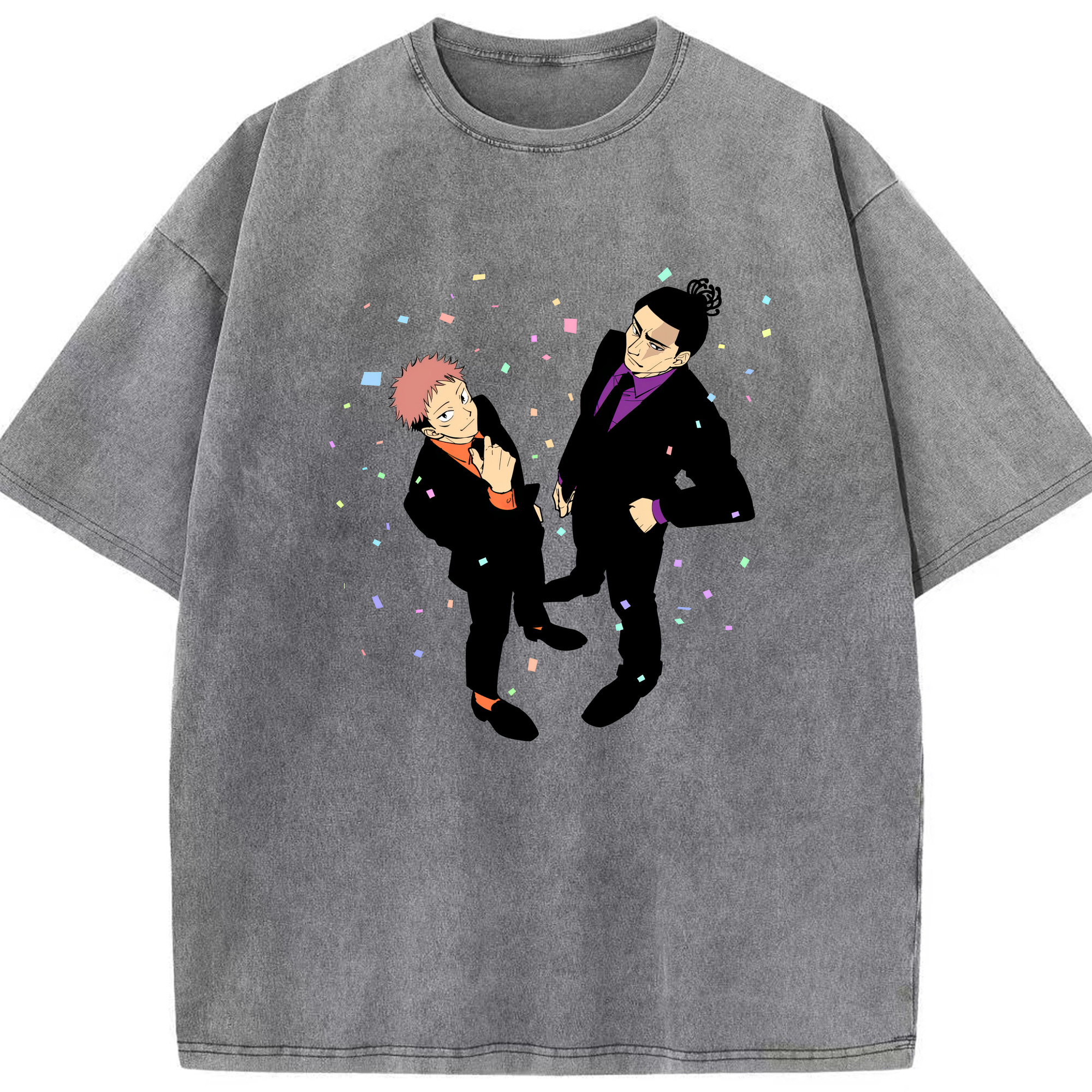 （画像用） 呪術廻戦 Jujutsu Kaisen 綿100% ヴィンテージ風 半袖Tシャツ（フロントプリント）