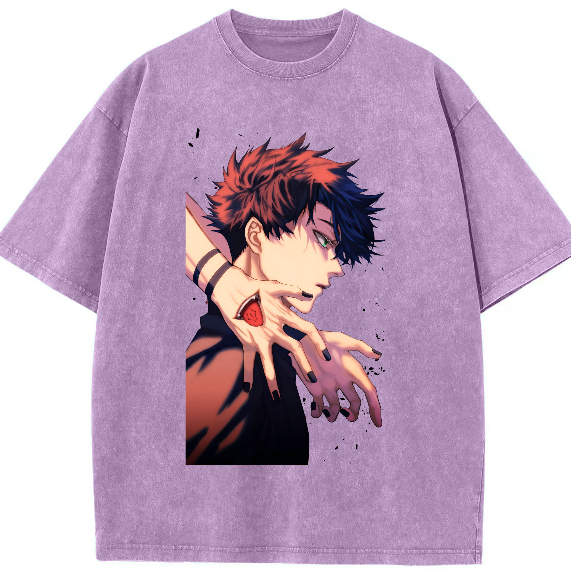 （画像用） 呪術廻戦 Jujutsu Kaisen 綿100% ヴィンテージ風 半袖Tシャツ（フロントプリント）