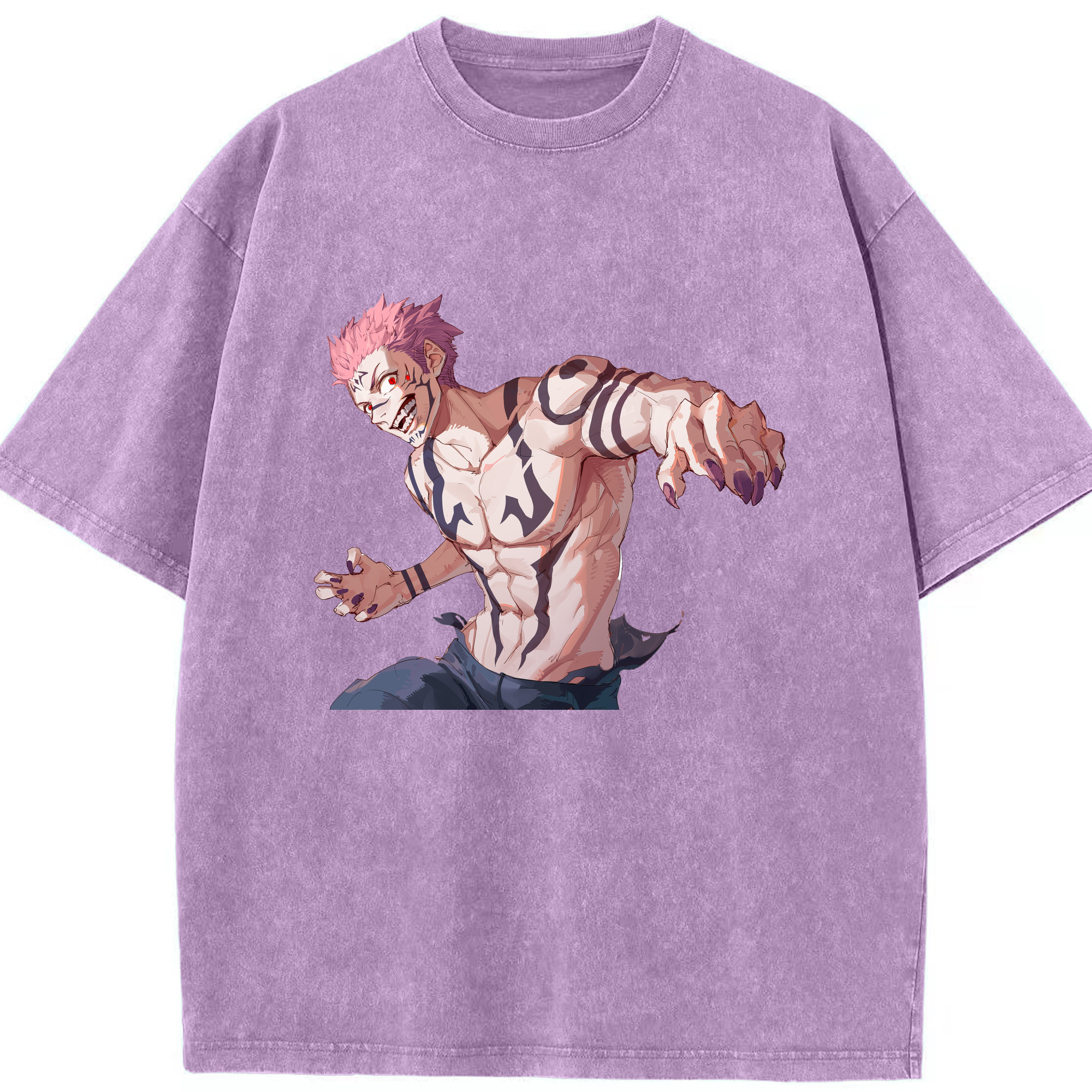 （画像用） 呪術廻戦 Jujutsu Kaisen 綿100% ヴィンテージ風 半袖Tシャツ（フロントプリント）