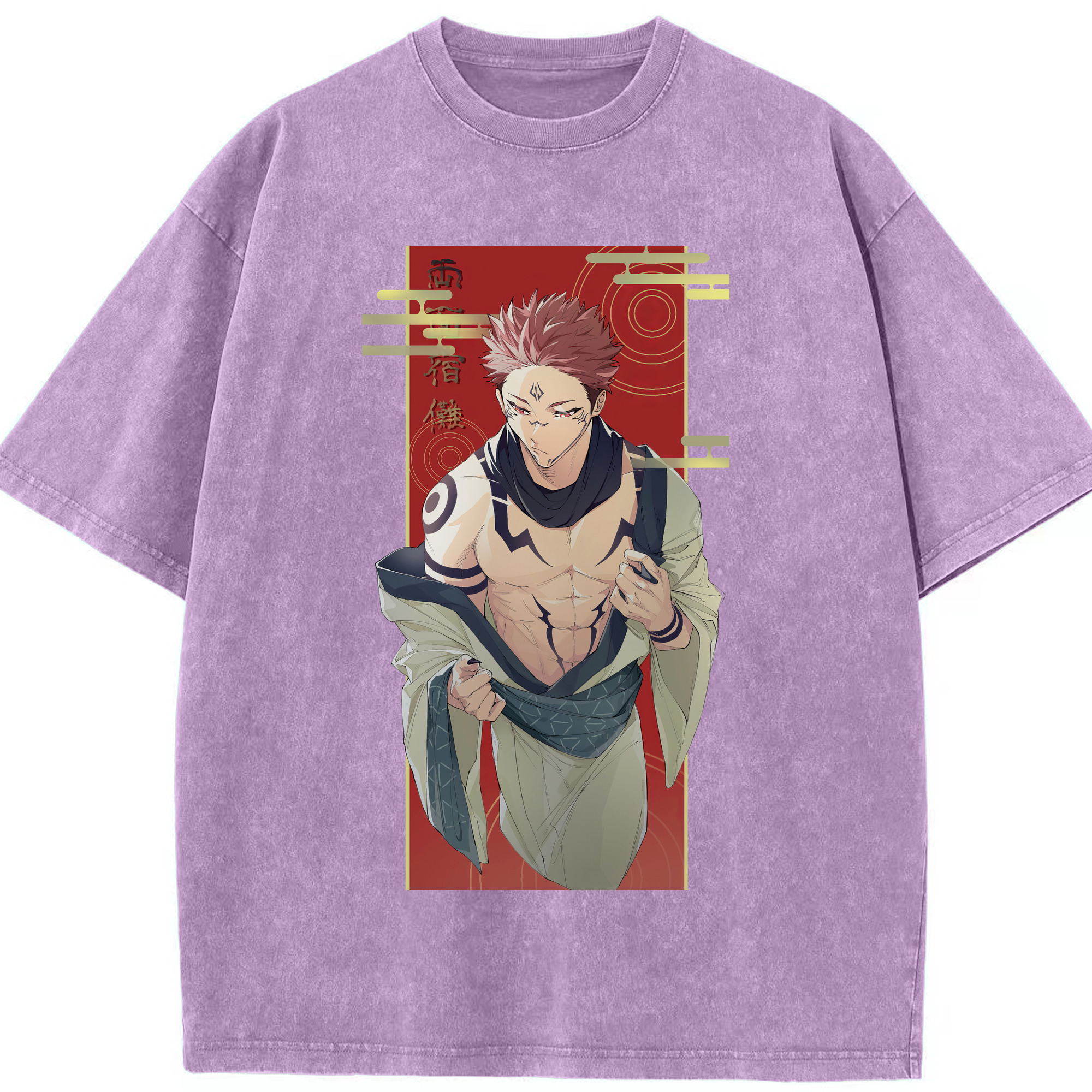 （画像用） 呪術廻戦 Jujutsu Kaisen 綿100% ヴィンテージ風 半袖Tシャツ（フロントプリント）