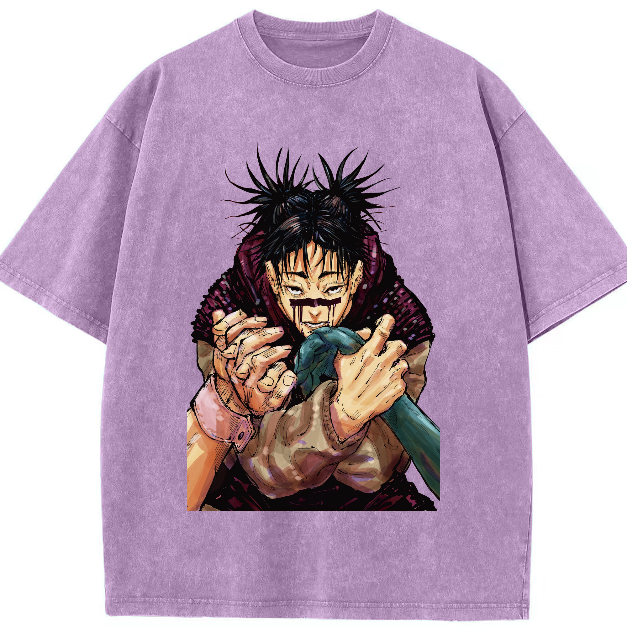 （画像用） 呪術廻戦 Jujutsu Kaisen 綿100% ヴィンテージ風 半袖Tシャツ（フロントプリント）